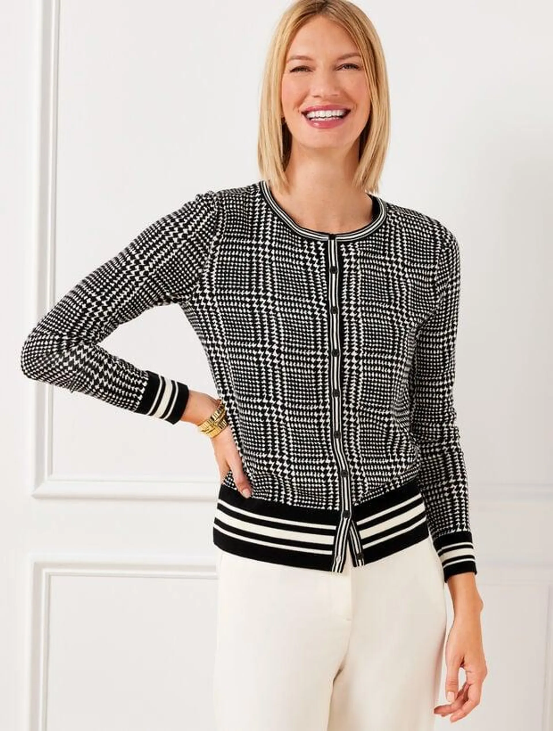 Charming Cardigan - Glen Plaid