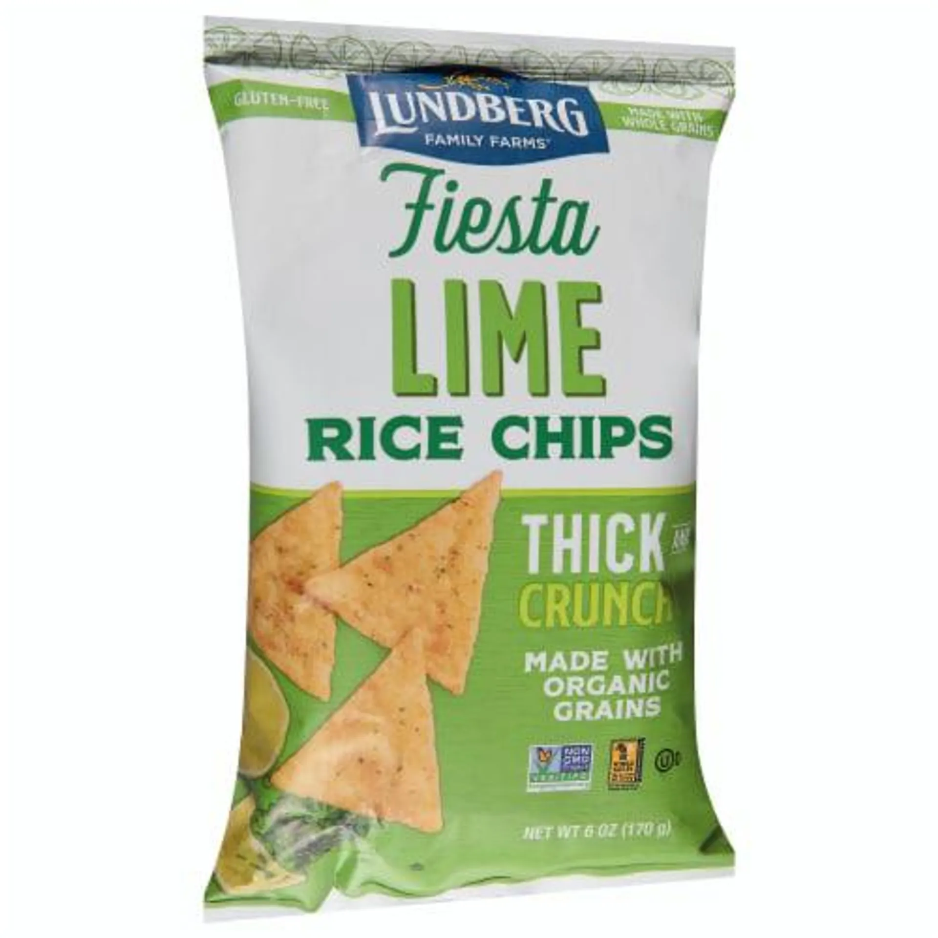 Lundberg Chip Rice Fiesta Lime Organic Gluten Free 6 oz (Pack of 12)