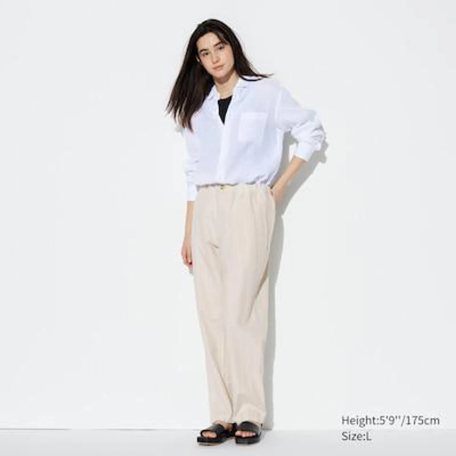 Linen-Blend Relaxed Pants