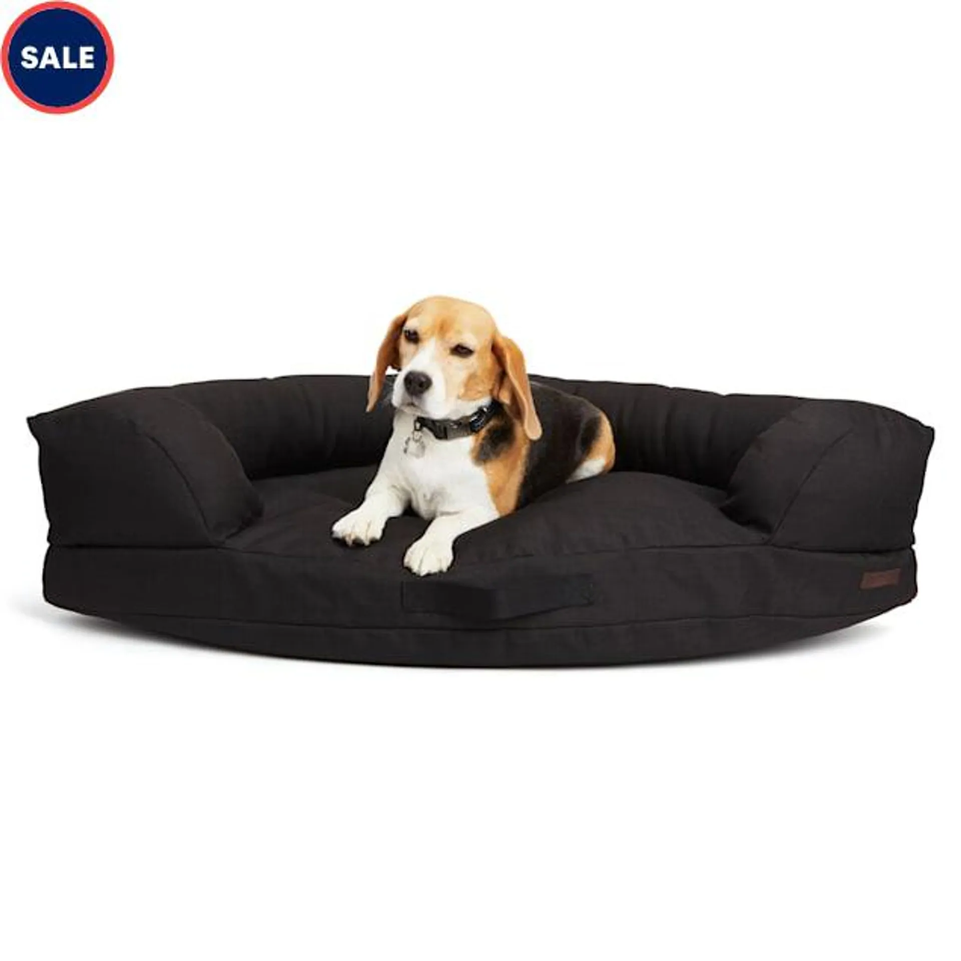 Reddy Black Indoor/Outdoor Corner Dog Bed, 40" L X 34" W