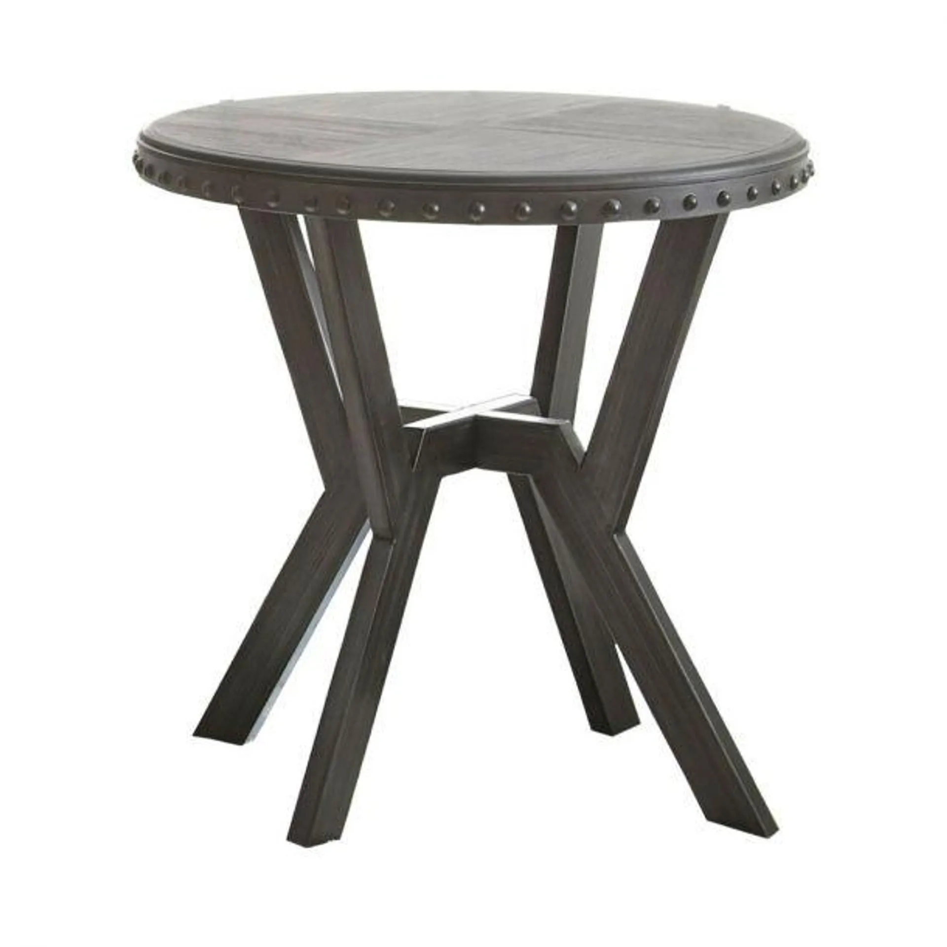 Alamo 24" Round End Table by Steve Silver Company - Gray