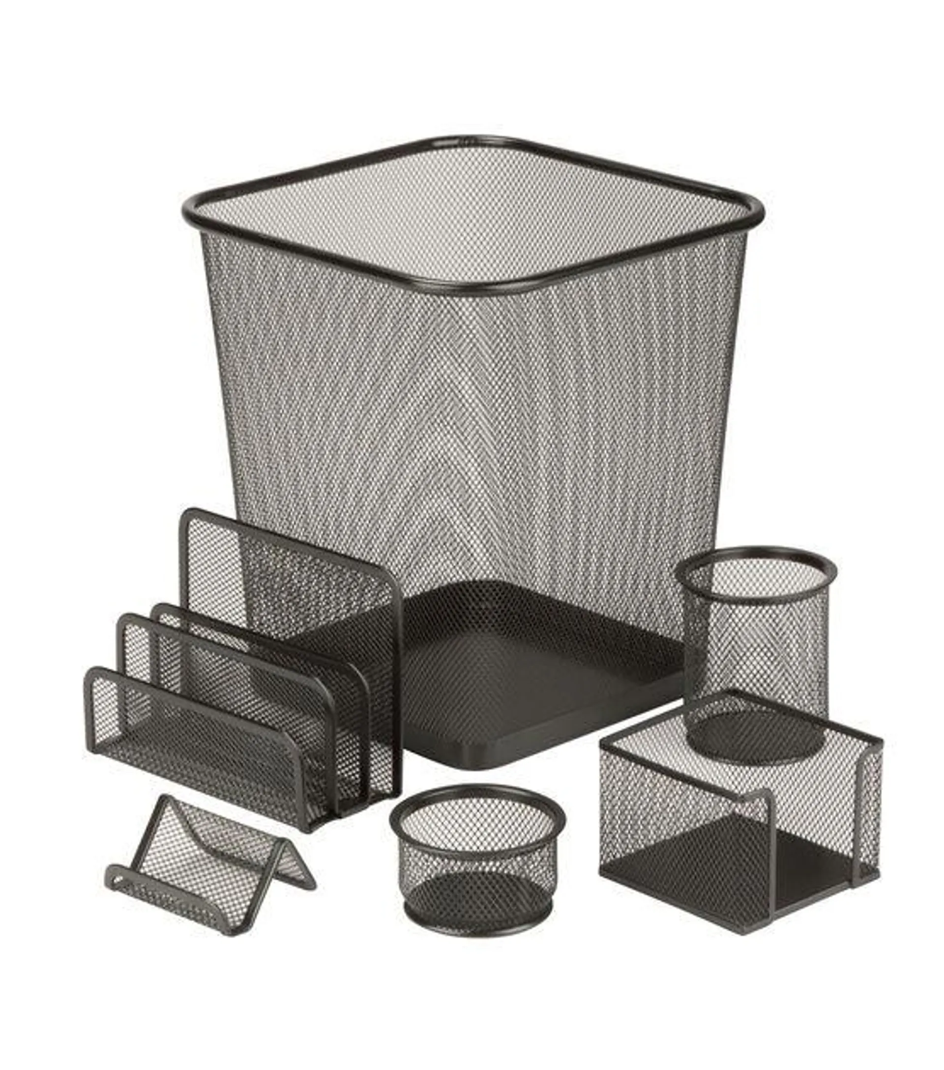 Honey Can Do 11" x 12" Black Mesh Desk Organizers 6ct