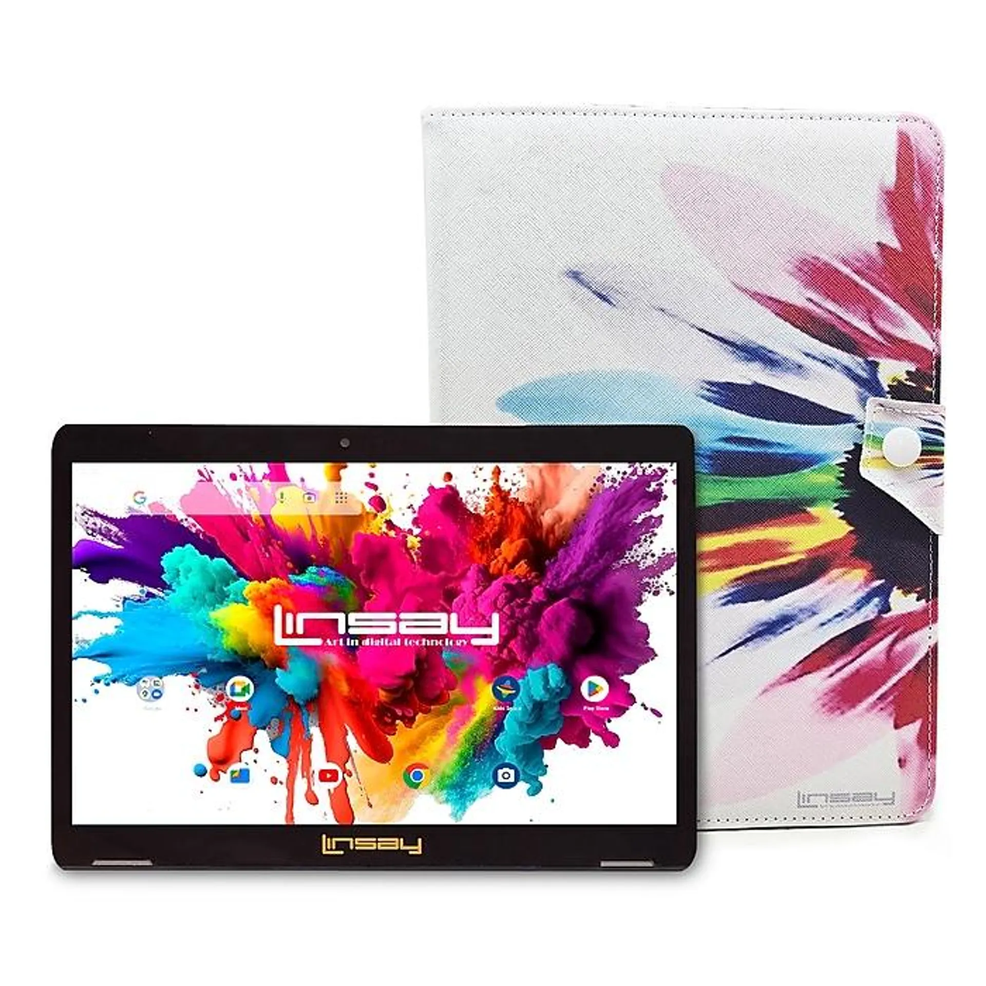 4GB RAM, 128GB Storage, Android 13, Bundled with Rainbow Marble Case and Stylus Pen