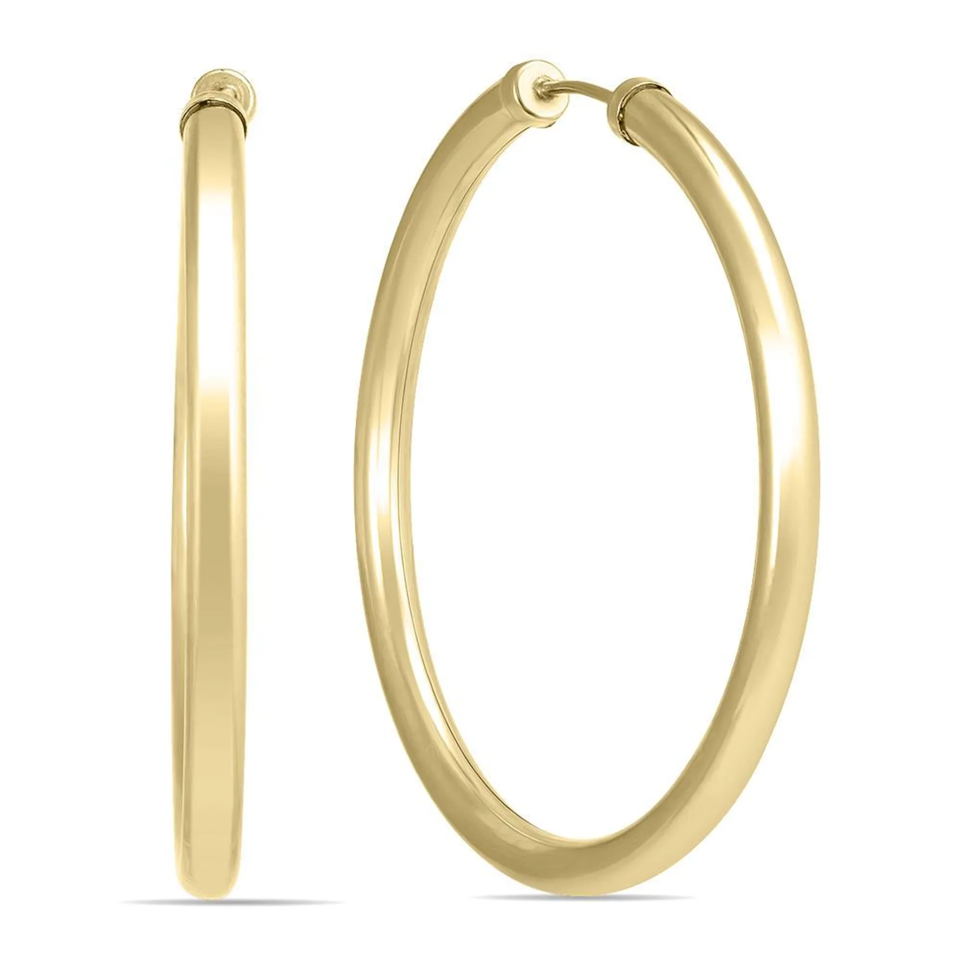 szul.com 40MM 14K Yellow Gold Filled Endless Hoop Earrings (3mm Gauge)