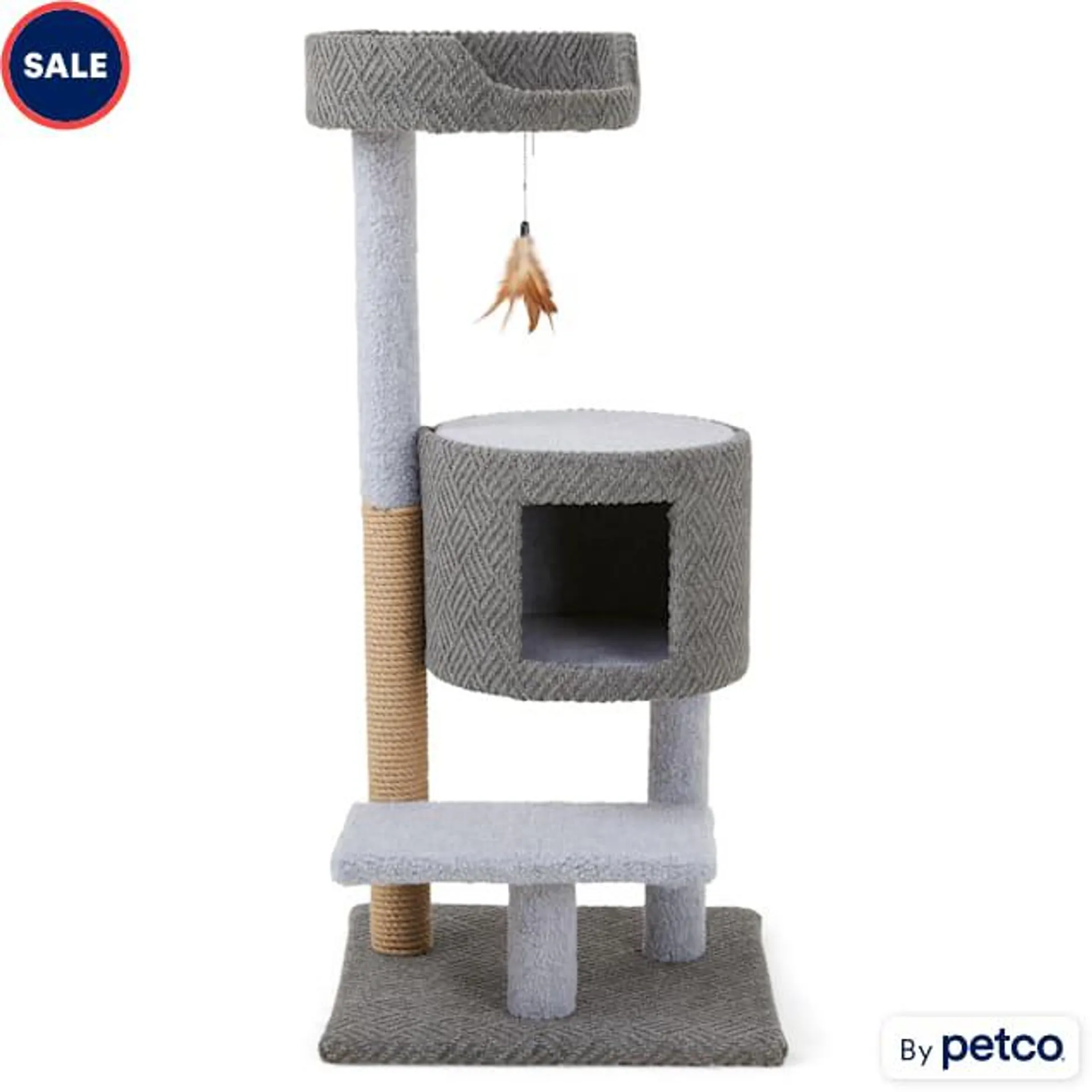 EveryYay Lookout Loft 3-Level Cat Tree with Condo, 19.25" L X 19.25" W X 44" H