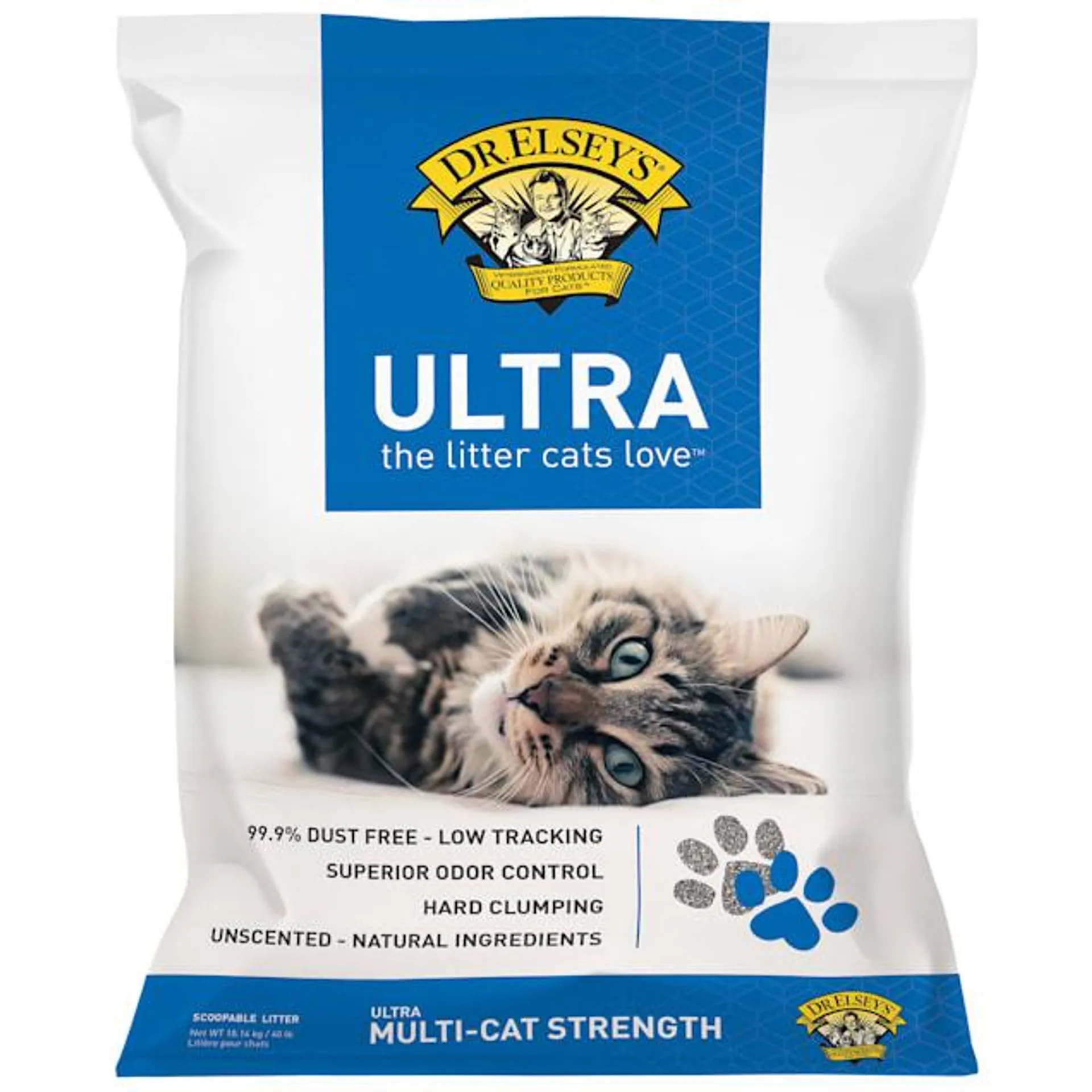 Dr. Elsey's Ultra Clumping Clay Multi-Cat Litter, 40 lbs.