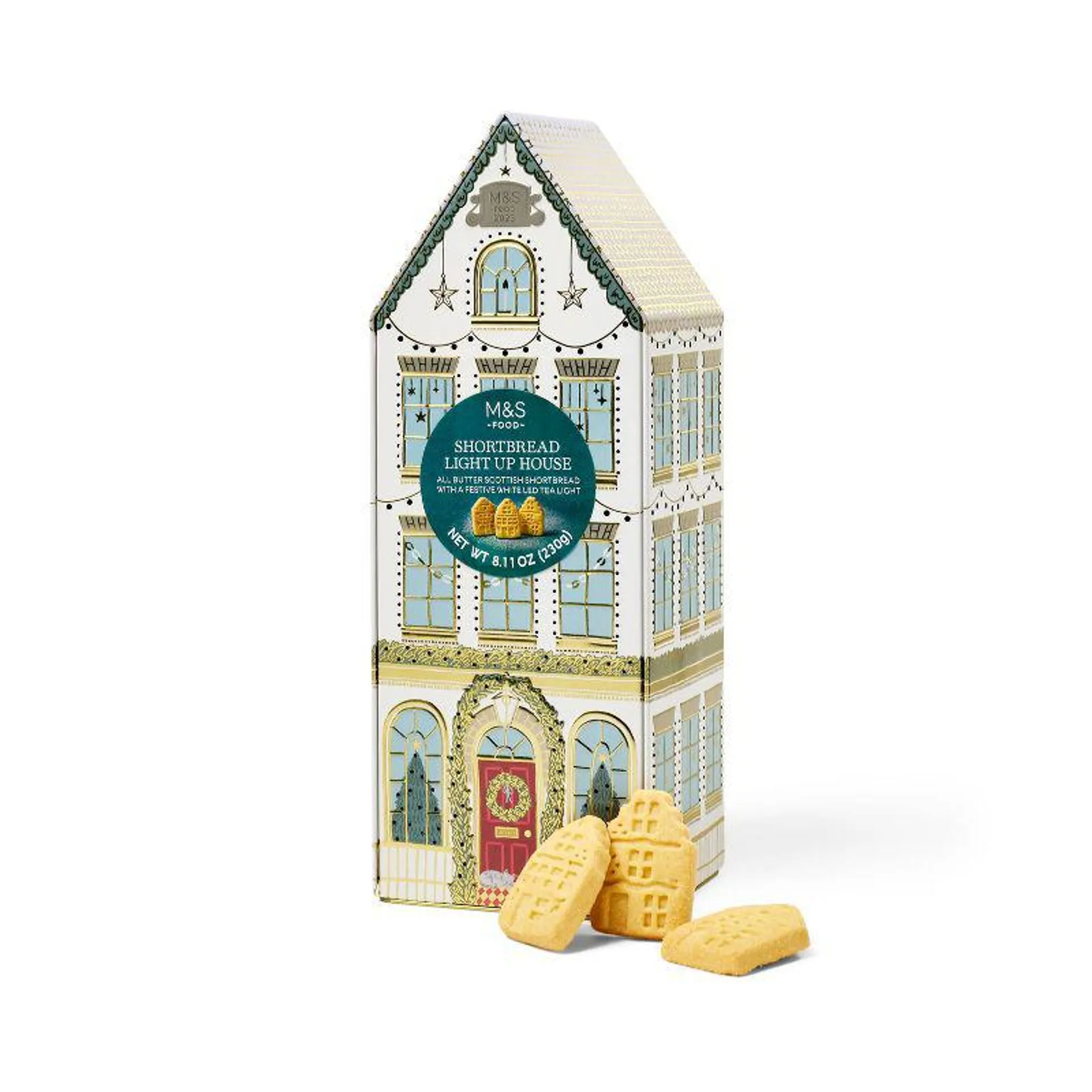 M&S Shortbread Biscuit Light Up House - 8.11oz