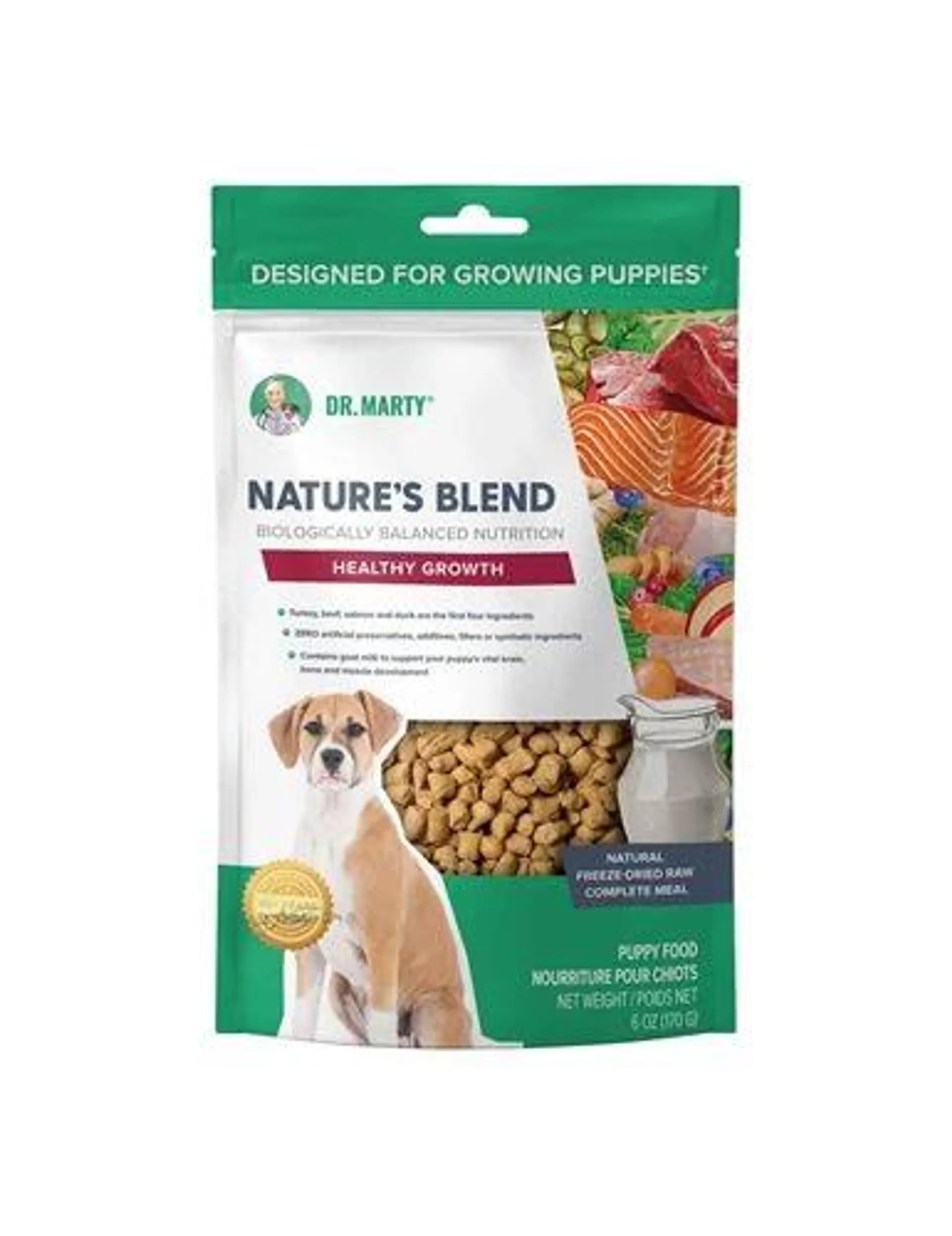Dr. Marty Nature's Blend Premium Freeze-Dried Healthy Growth Puppy Food, 6 Ounces