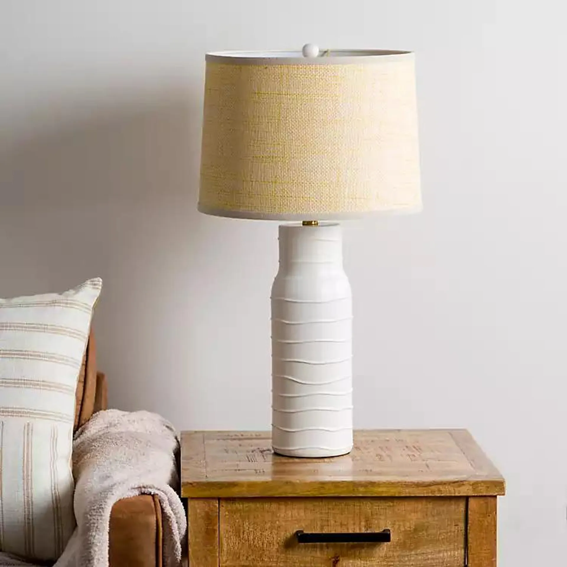 White Ceramic Wave Table Lamp