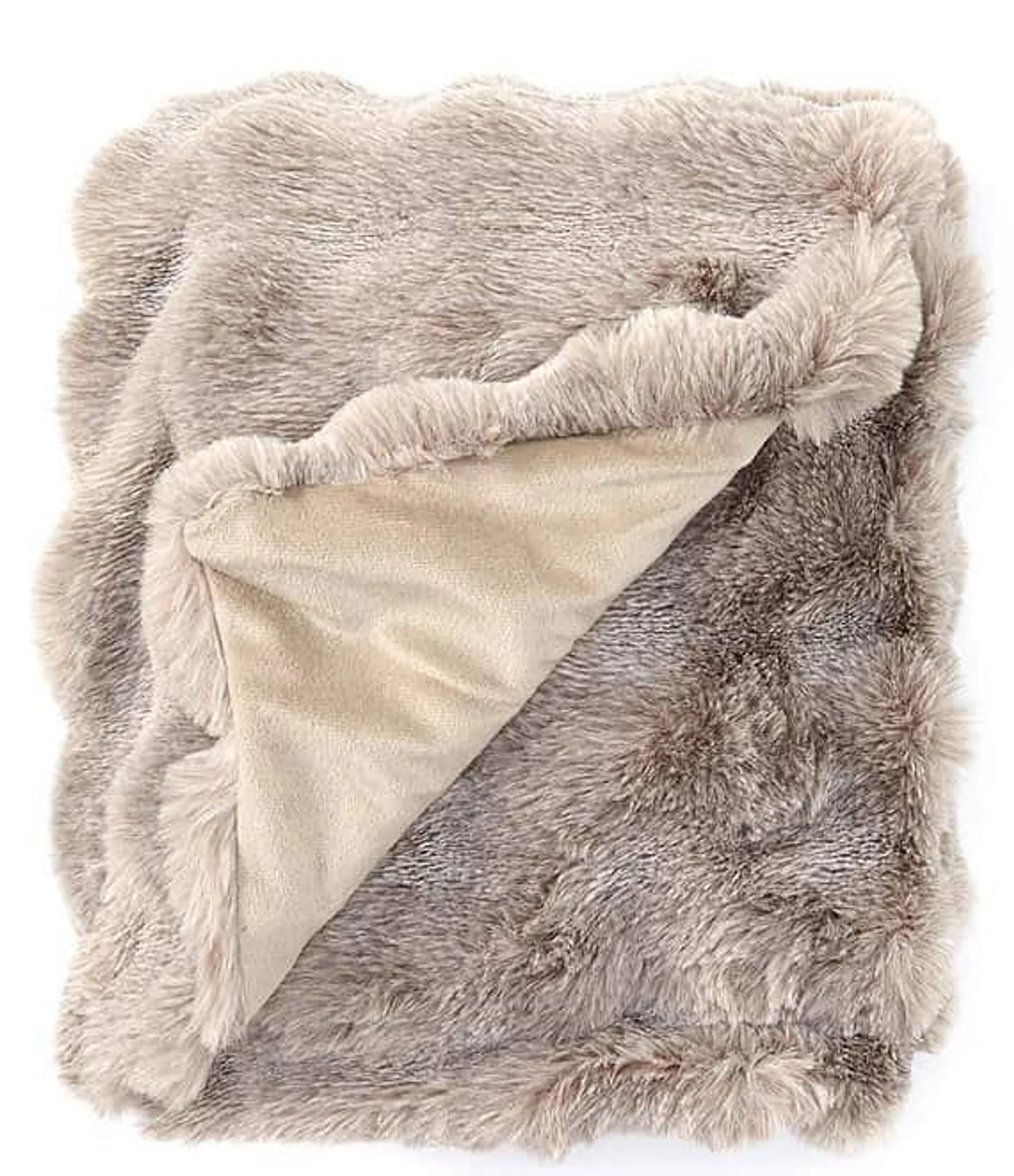 Warm Shop Collection Vernon Carved Faux Fur Throw