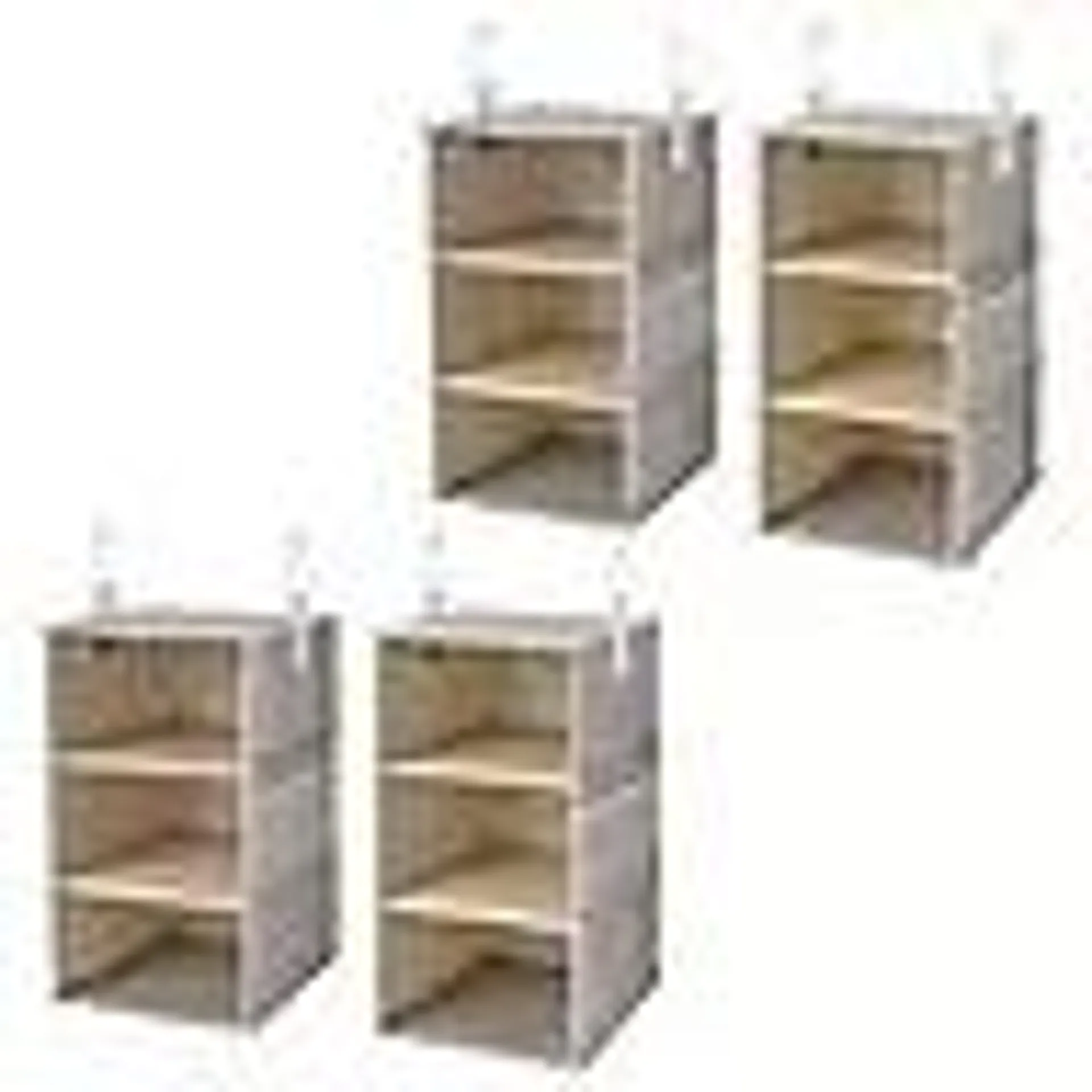 We Think Storage Set of 4 Attachable Three-Shelf Hanging Closet Organizers, Assorted Colors