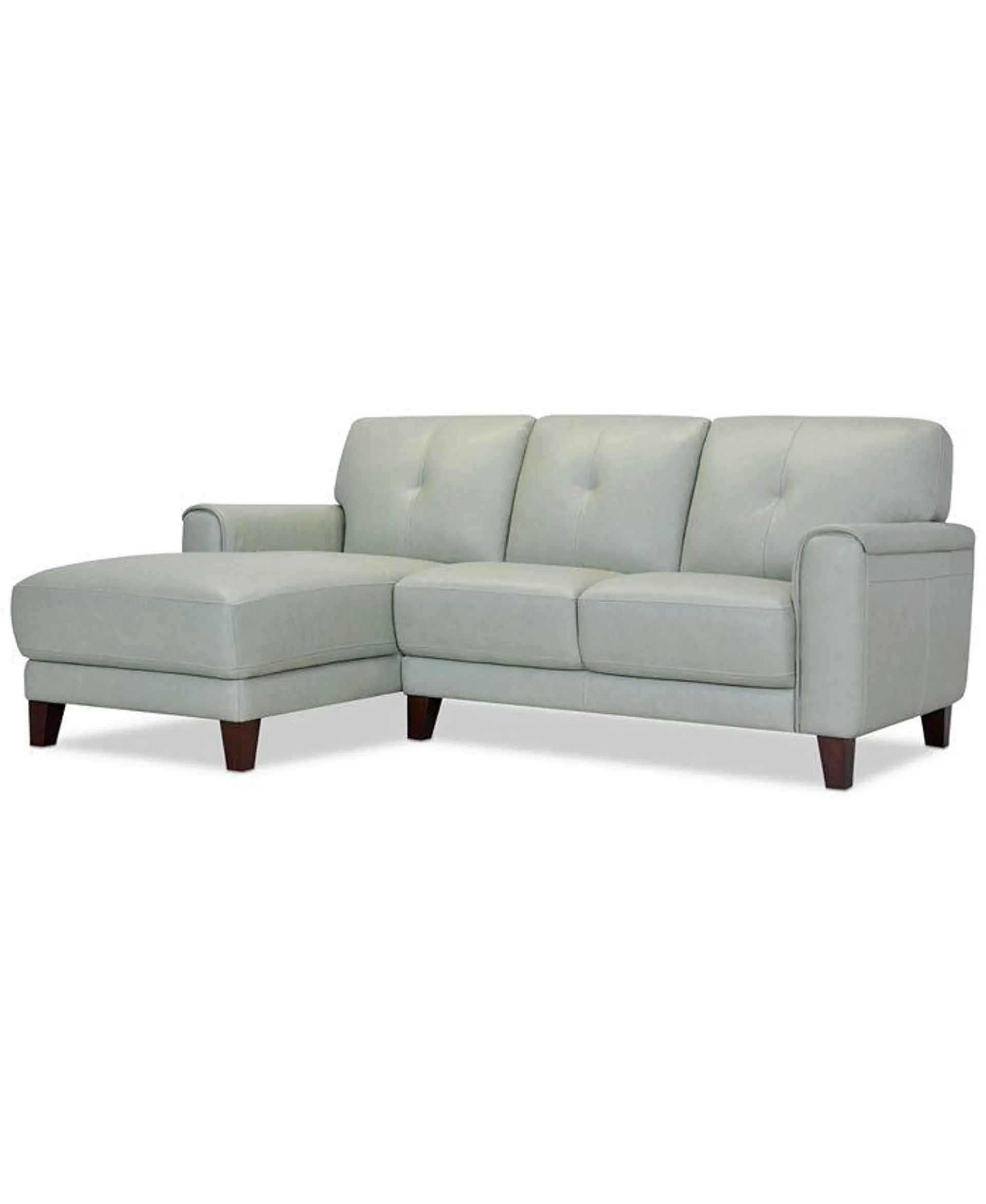 Ashlinn 86" 2-Pc. Pastel Leather Sectional, Created for Macy's