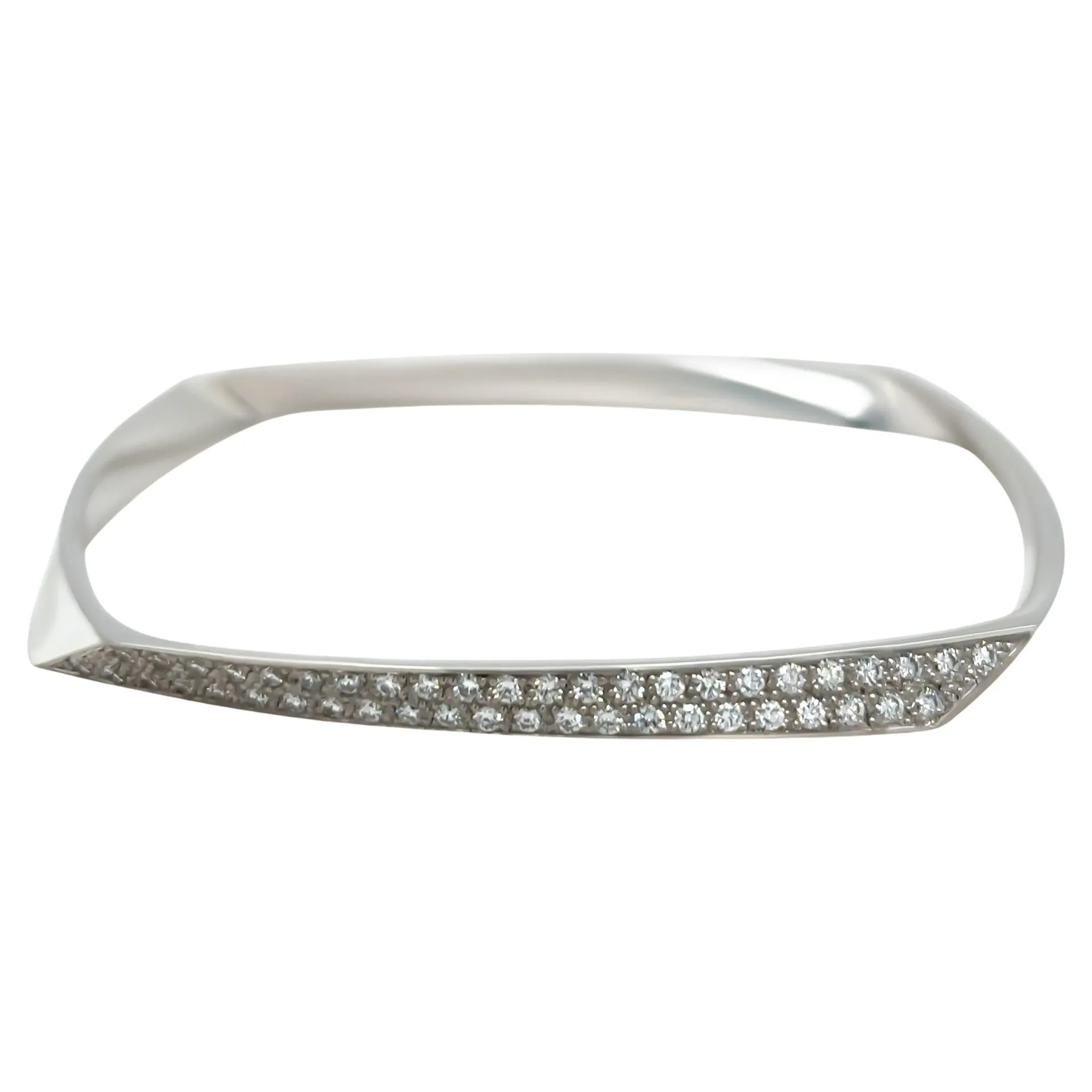 Tiffany & Co 18ct White Gold Frank Gehry Diamond Bangle 1.10ct