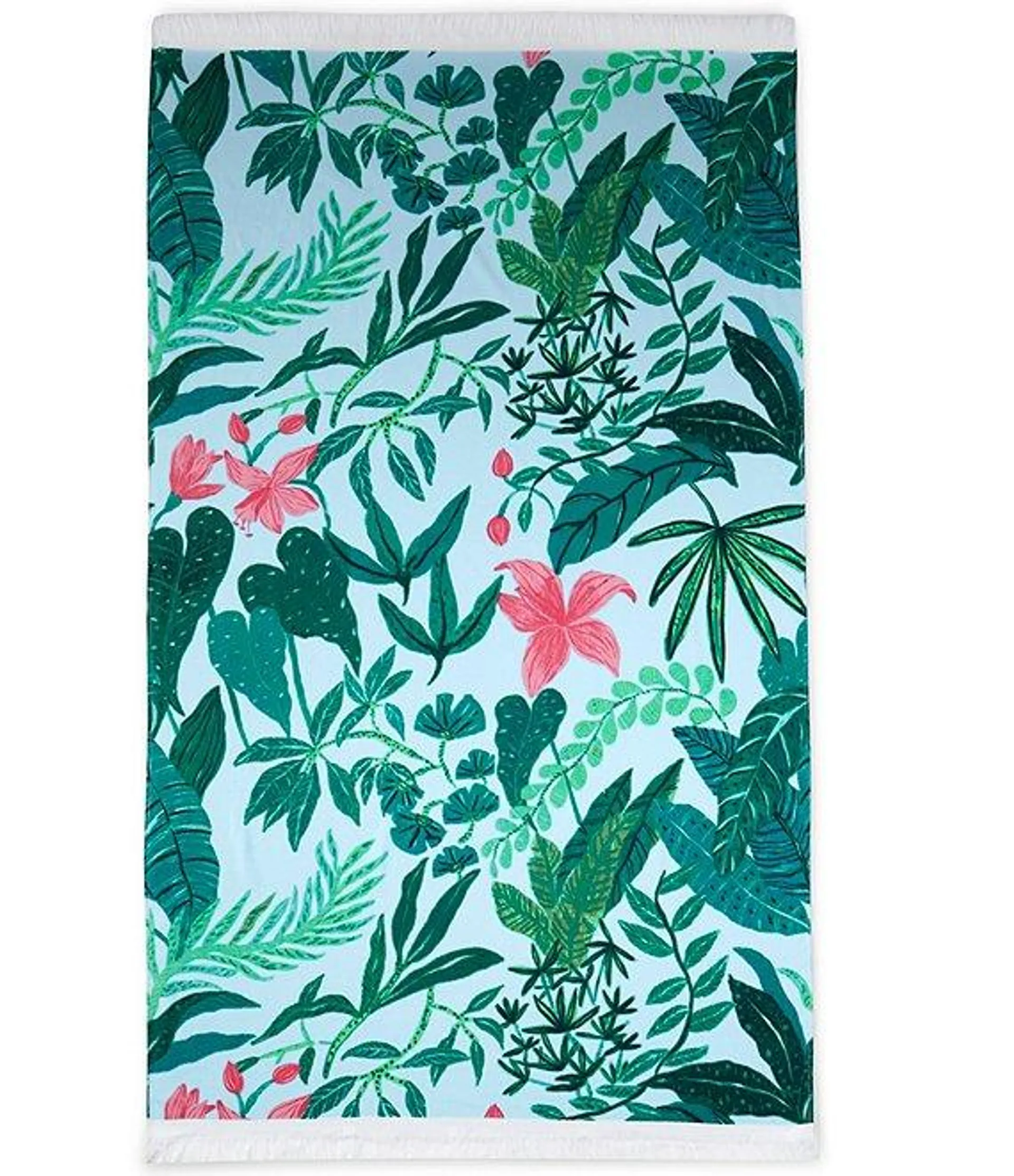 Outdoor Living Collection Tropical Foliage Green Printed Beach Towel