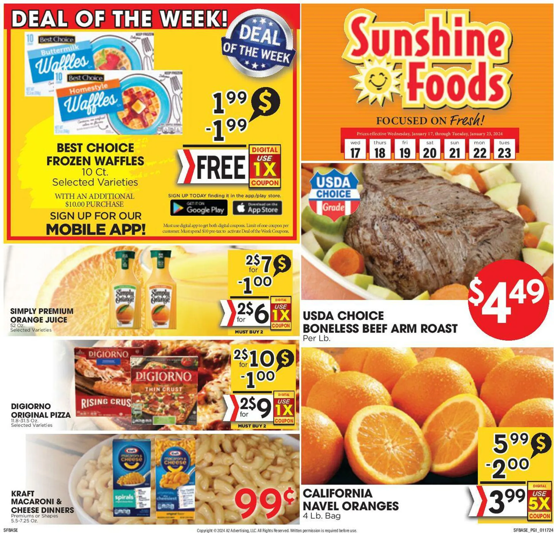 Weekly ad Sunshine Foods from January 17 to January 23 2024 - Page 