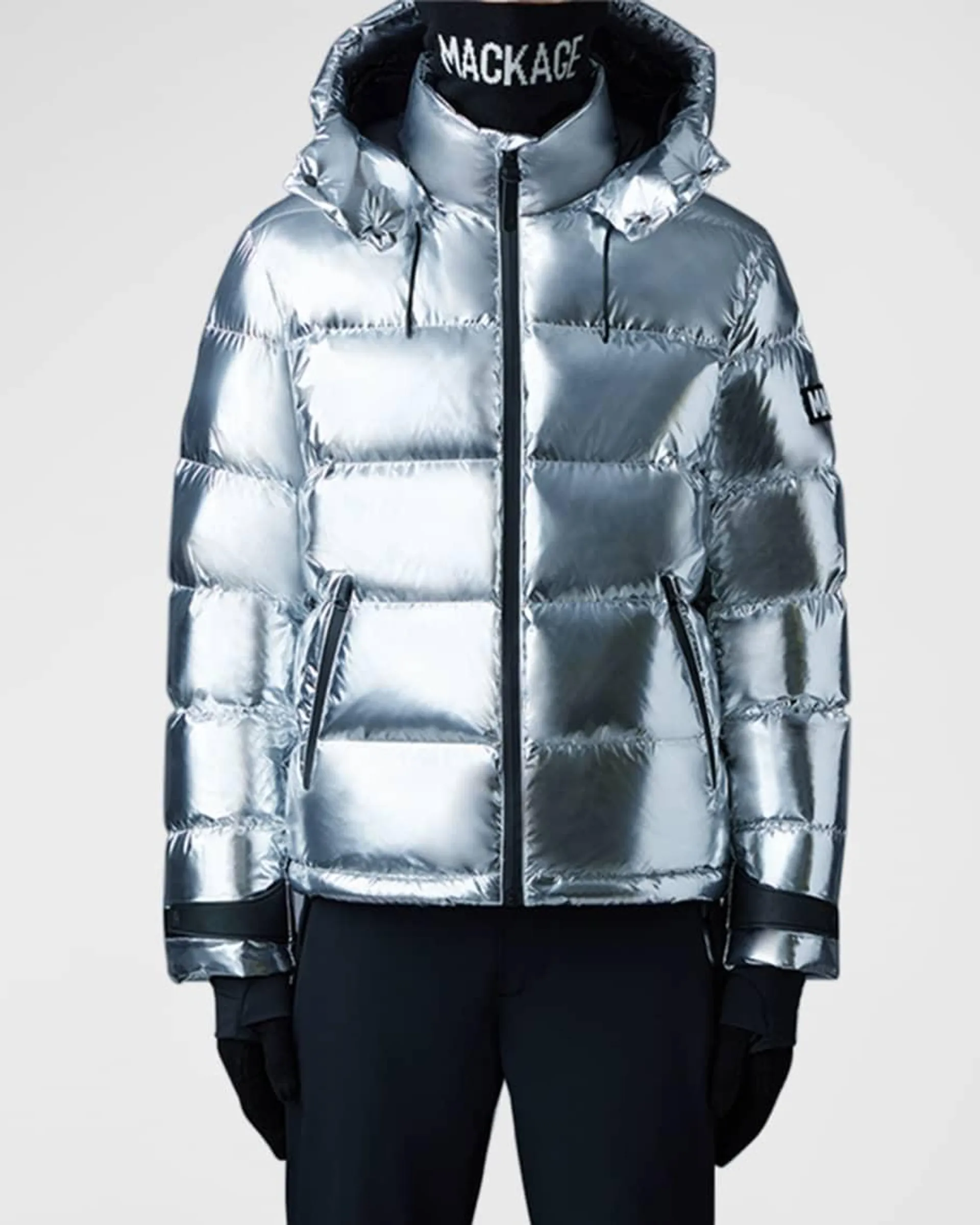 Men's Metallic Wild Hooded Puffer Jacket