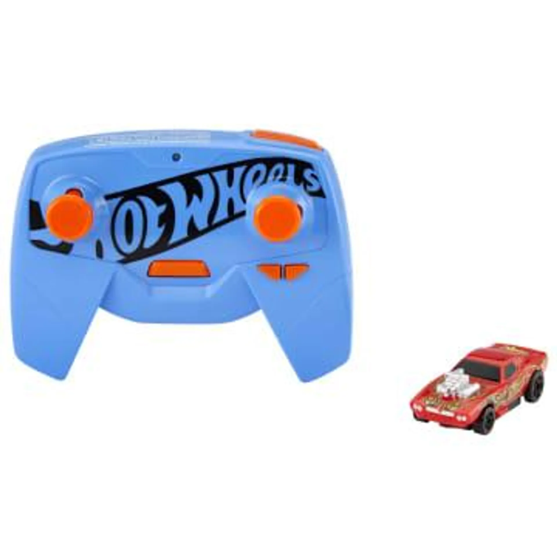 Hot Wheels RC Battery-Powered 1:64 Scale Rodger Dodger & USb Rechargeable Remote Control