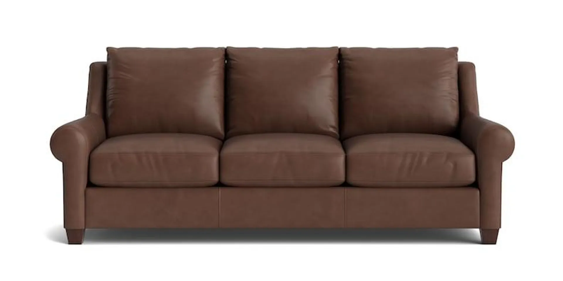 Ellery Leather Roll Arm Sofa