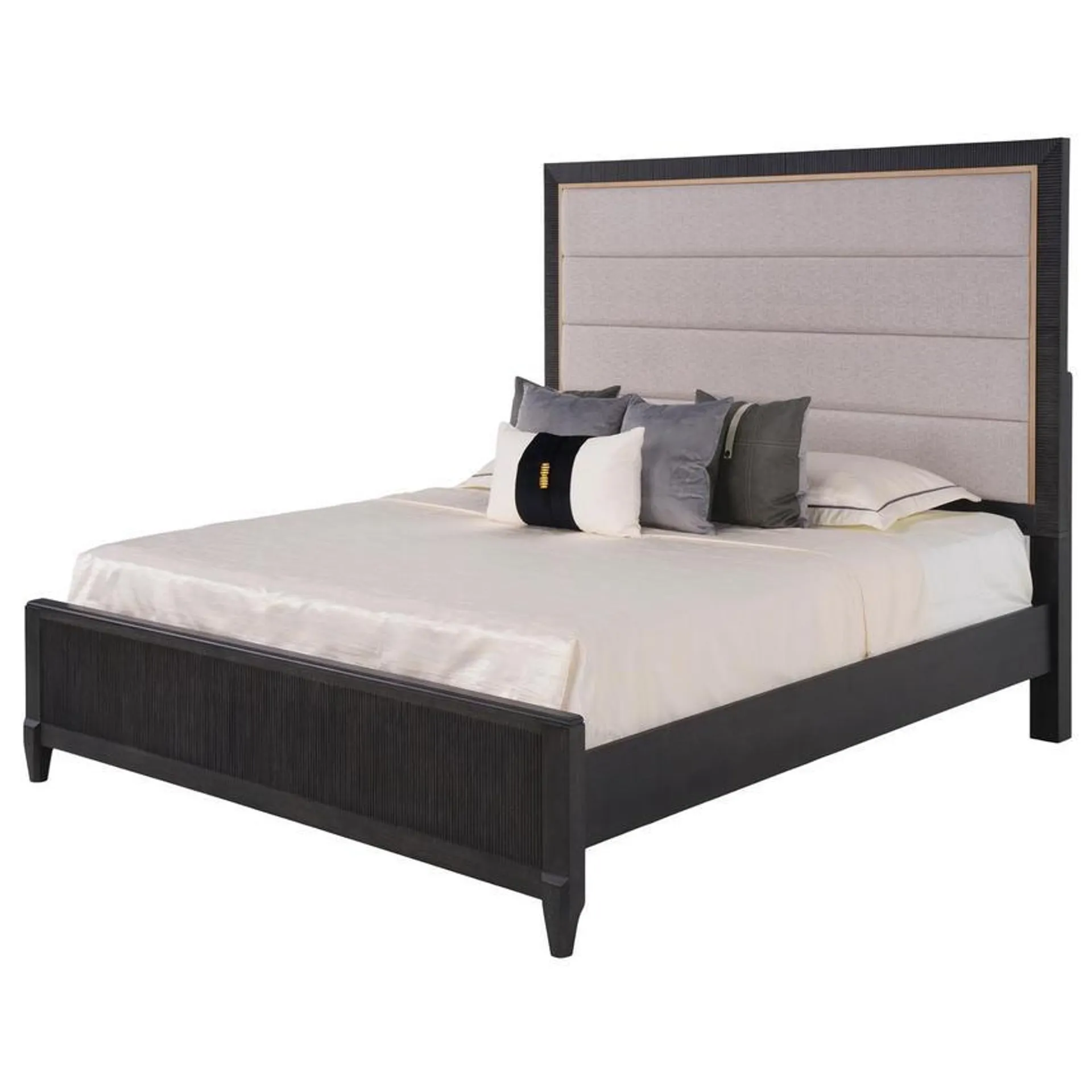 King Upholstered Panel Bed