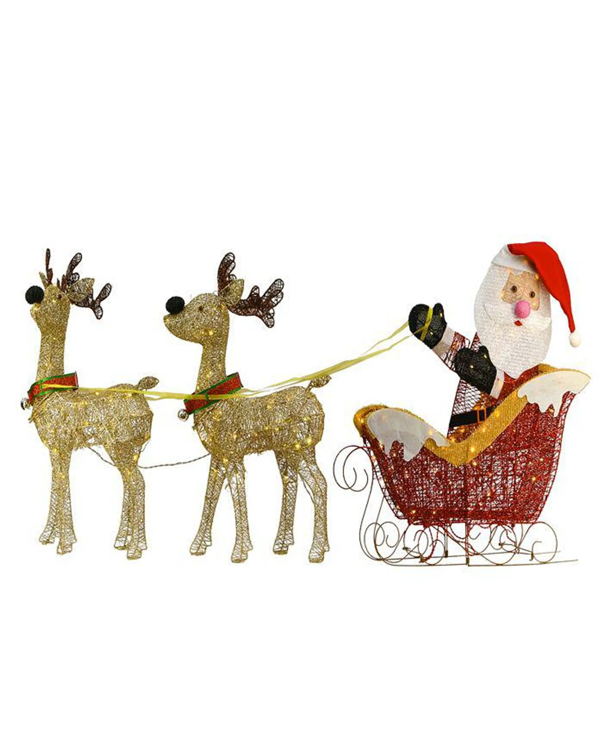 Santa and Reindeer Assortment with LED Lights