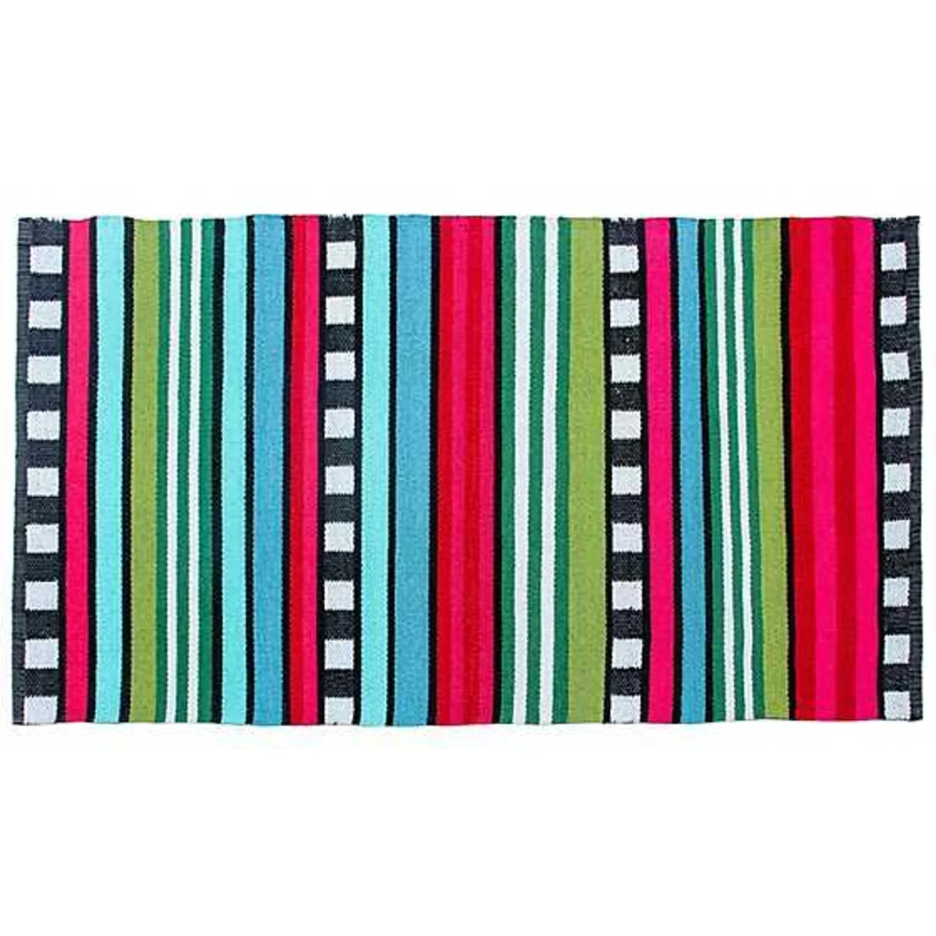 Always Flowers Outdoor Striped Rug - 3' x 5'