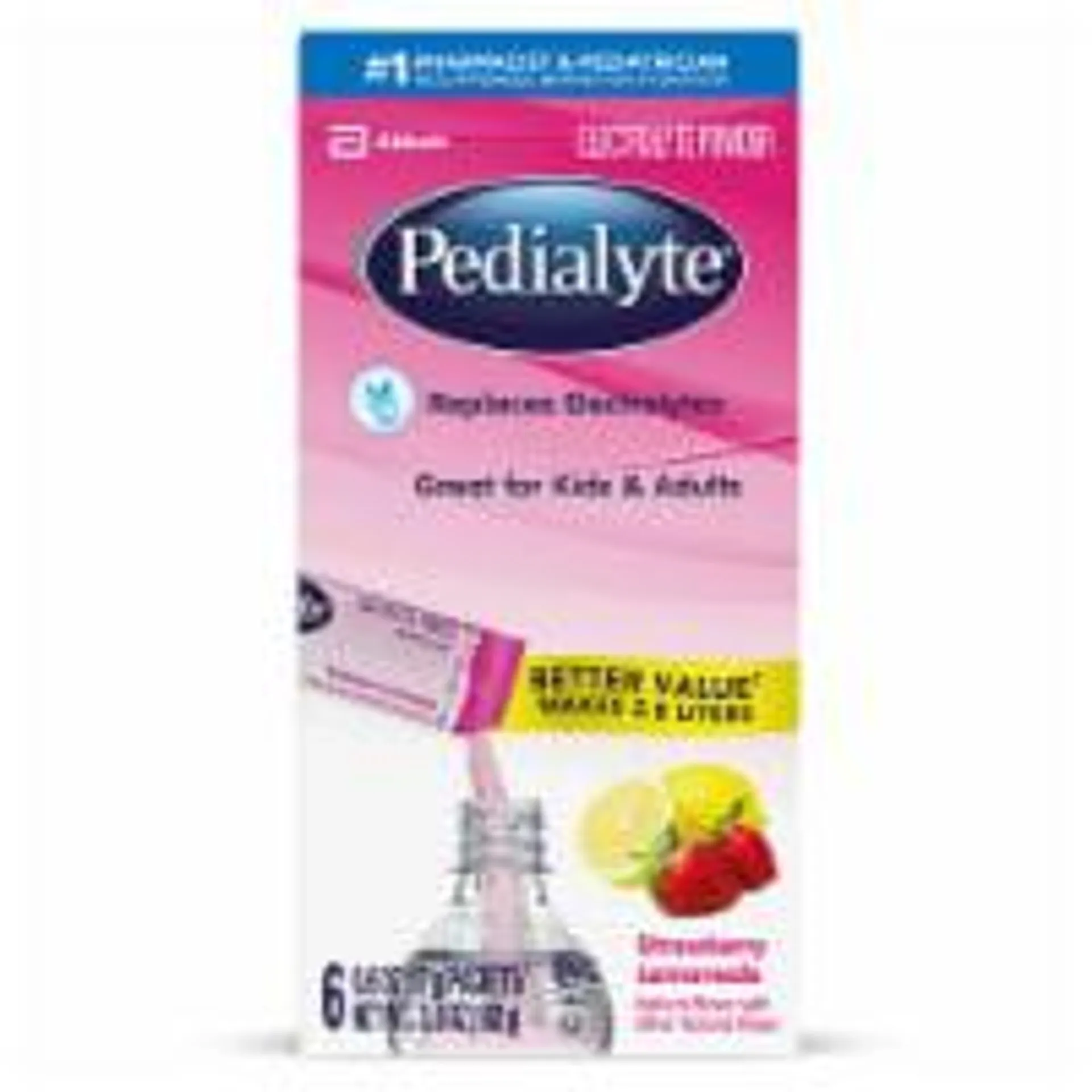 Pedialyte® Strawberry Lemonade Electrolyte Solution Powder Packs