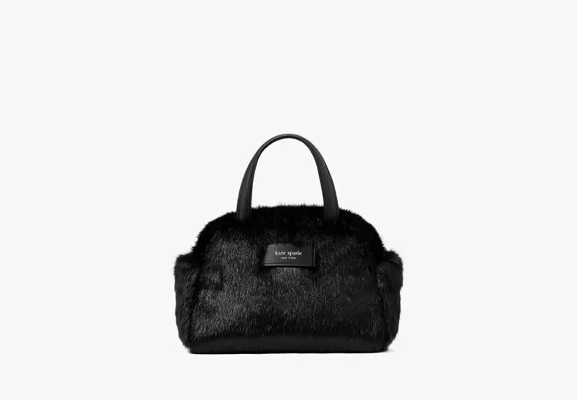 Puffed Faux Fur Satchel