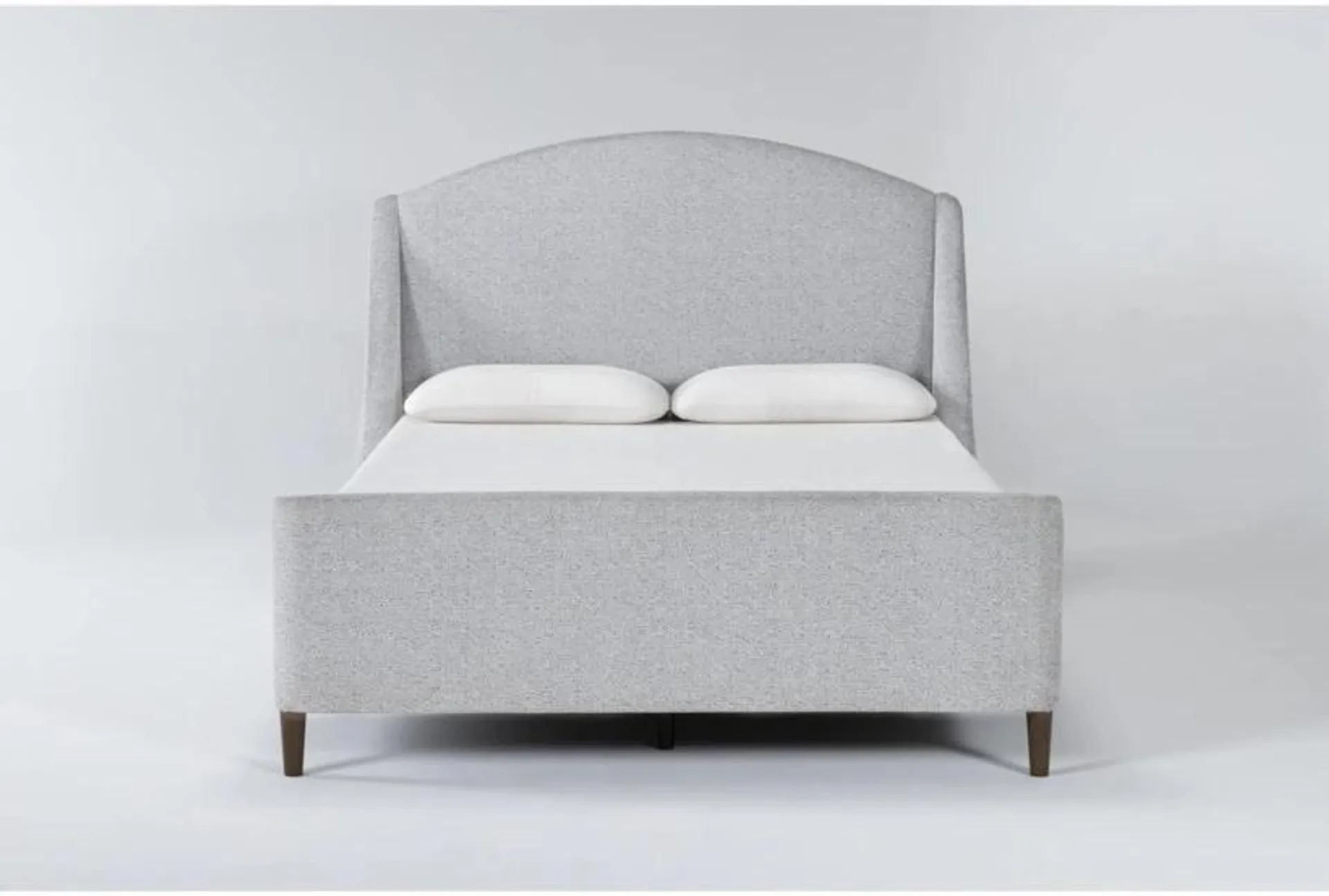 Sienna Grey Queen Upholstered Shelter Bed With High Footboard