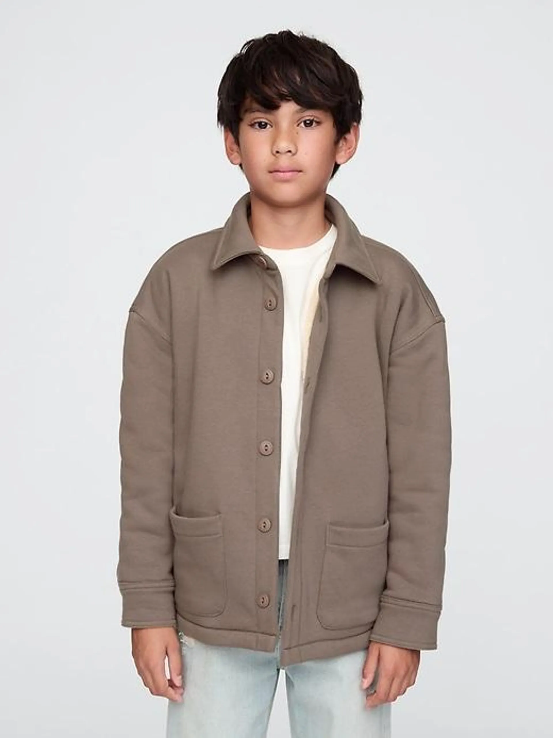 Kids Vintage Soft Sherpa-Lined Shirt Jacket