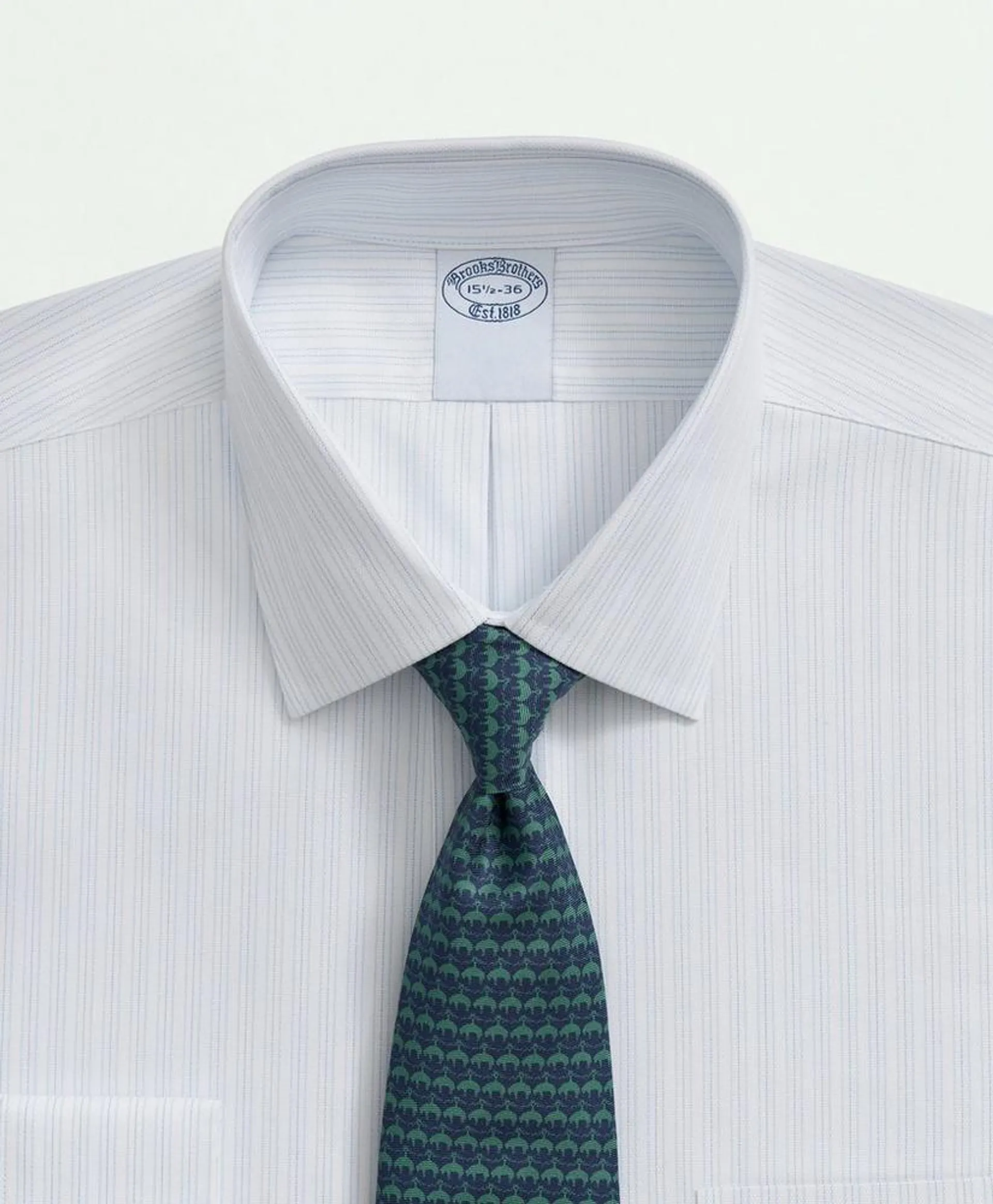 Cotton Non-Iron Royal Oxford Ainsley Collar, Outline Stripe Dress Shirt