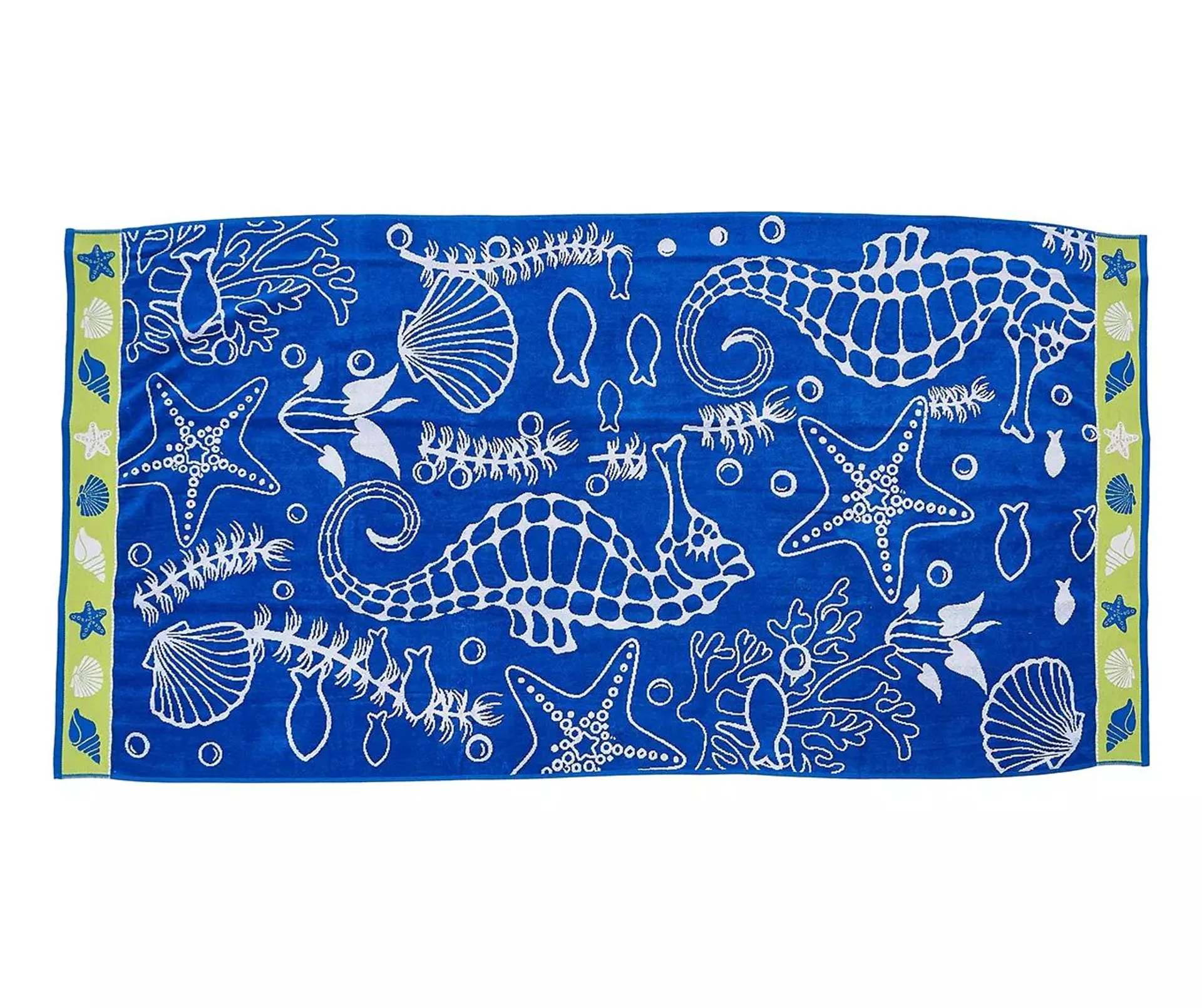 Blue & White Seahorse Beach Towel