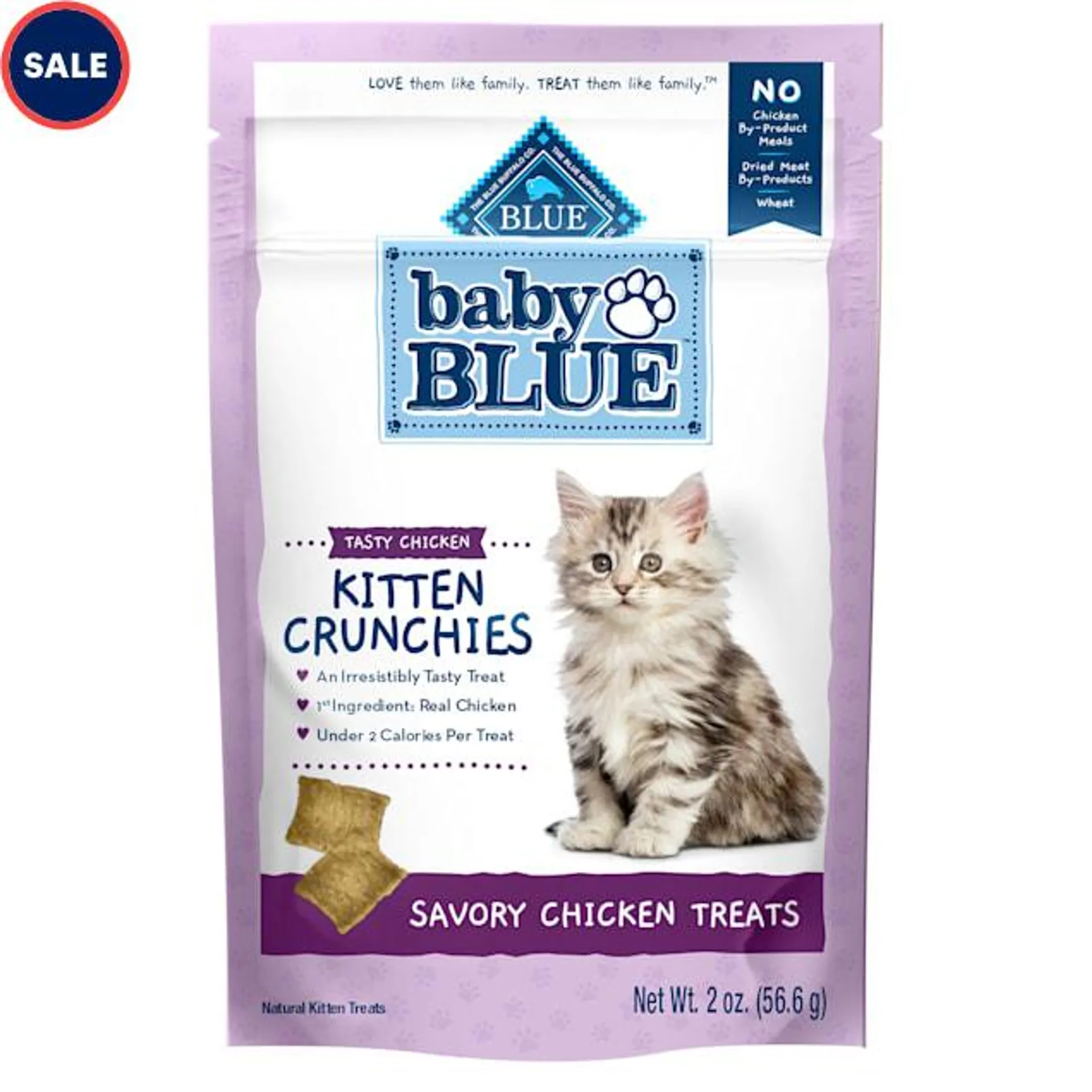 Blue Buffalo Baby BLUE Crunchies Natural Savory Chicken Kitten Treats, 2 oz.