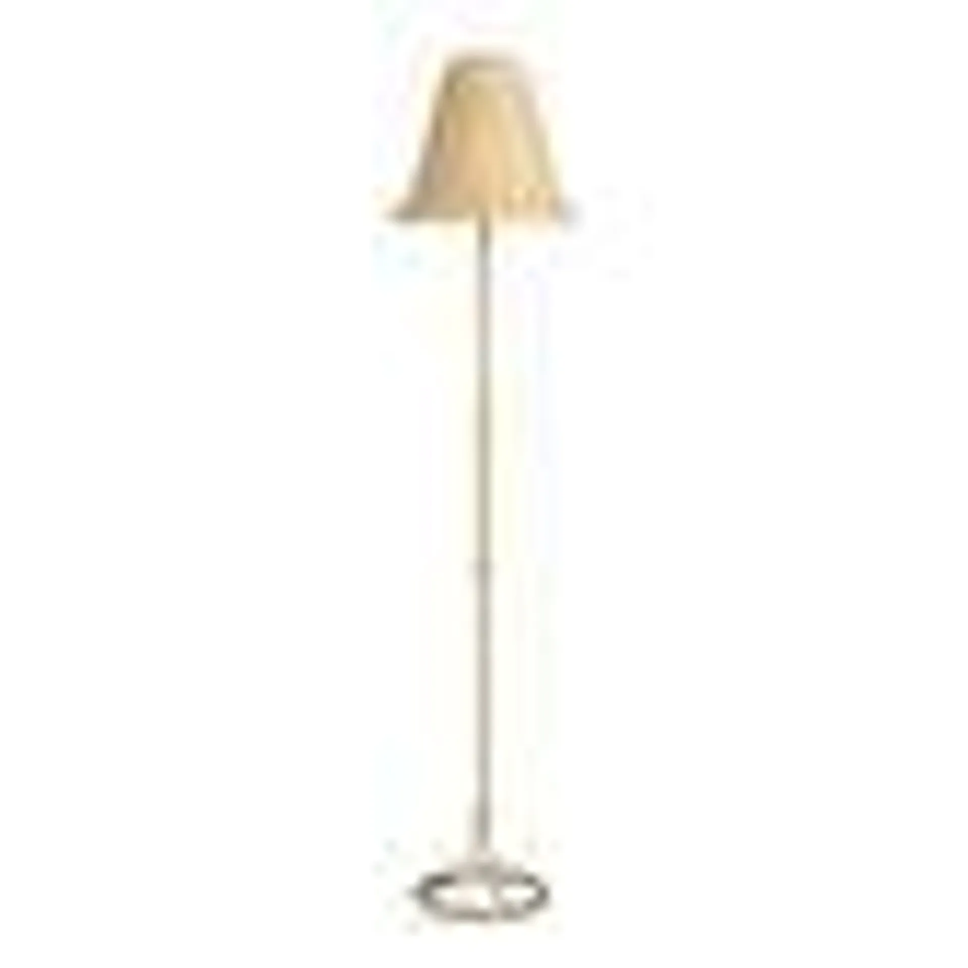 Natural Woven Rattan and Gold Metal Bell Floor Lamp