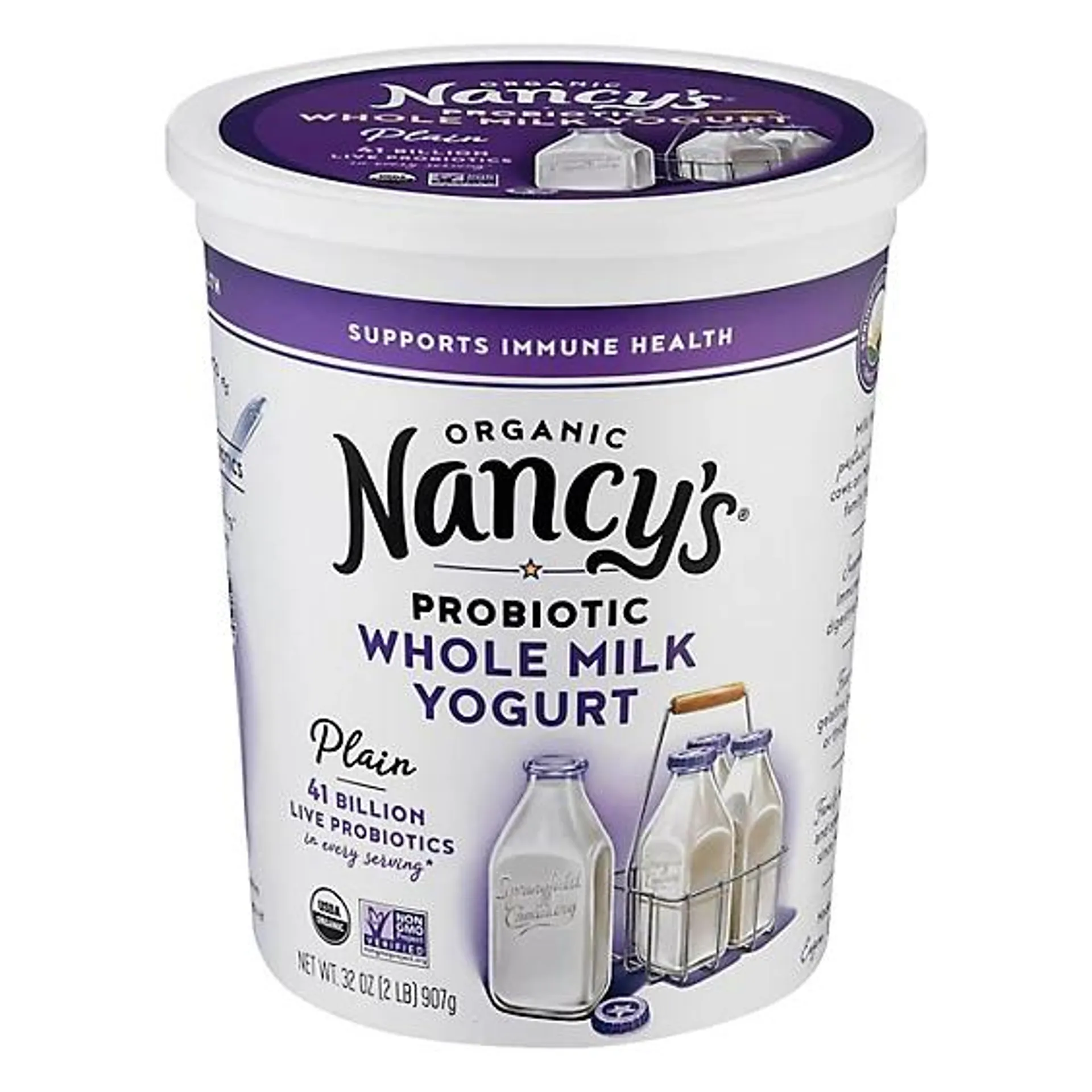 Nancys Organic Yogurt Whole Milk Plain - 32 Oz