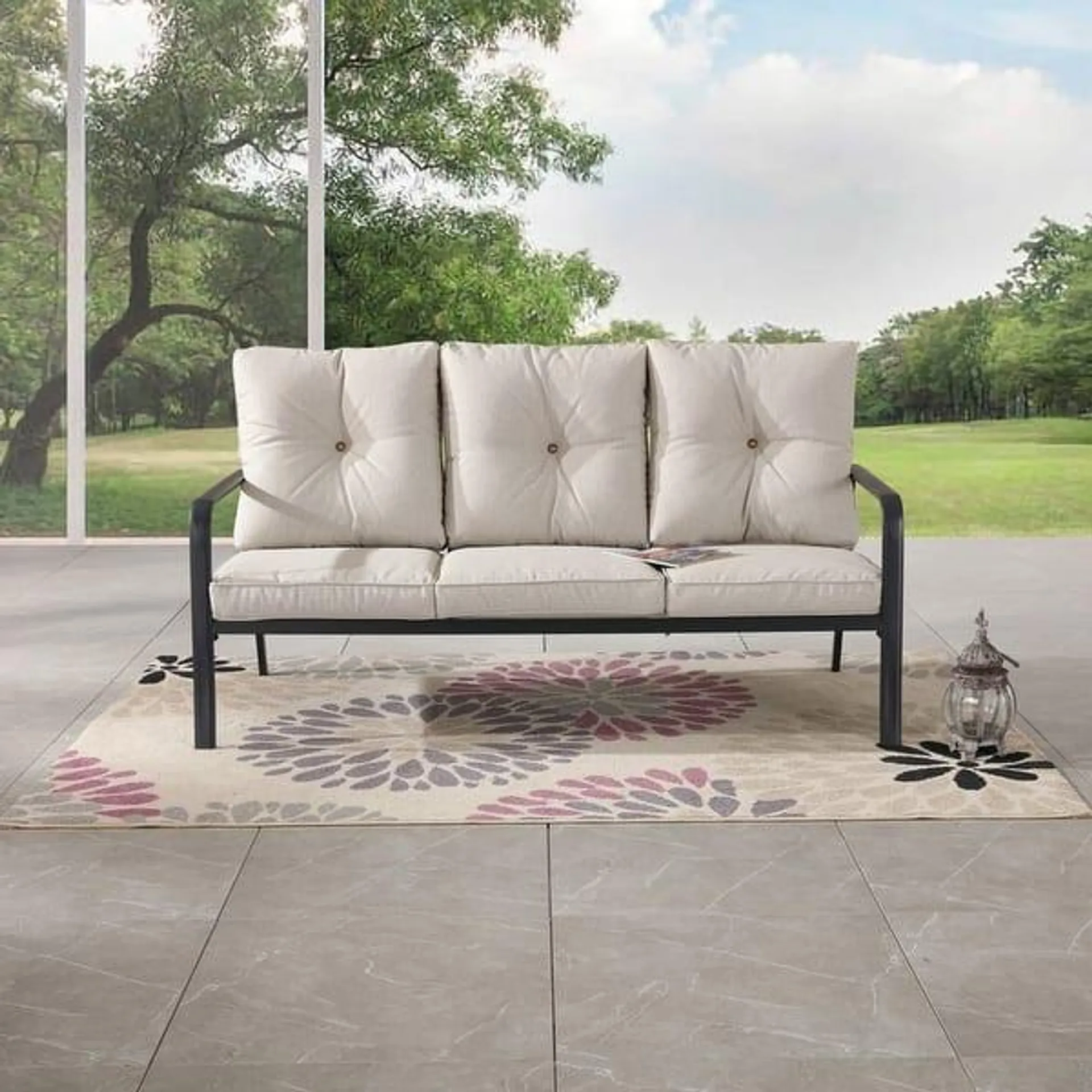 Patio Festival Outdoor 3-Seater Sofa with Cushions