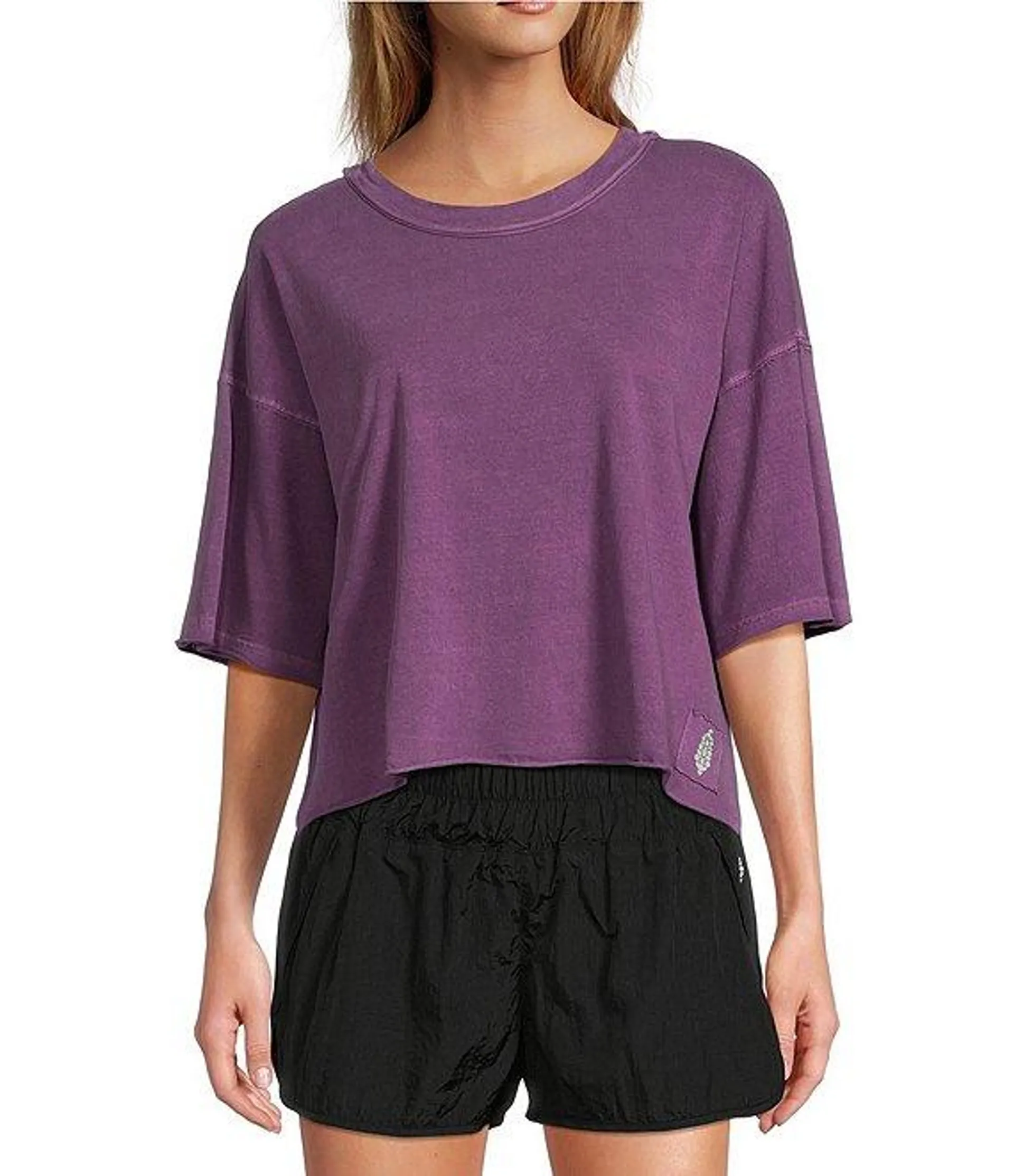 FP Movement Crew Neck Short Sleeve Inspire Oversized Boxy Cropped Shirt