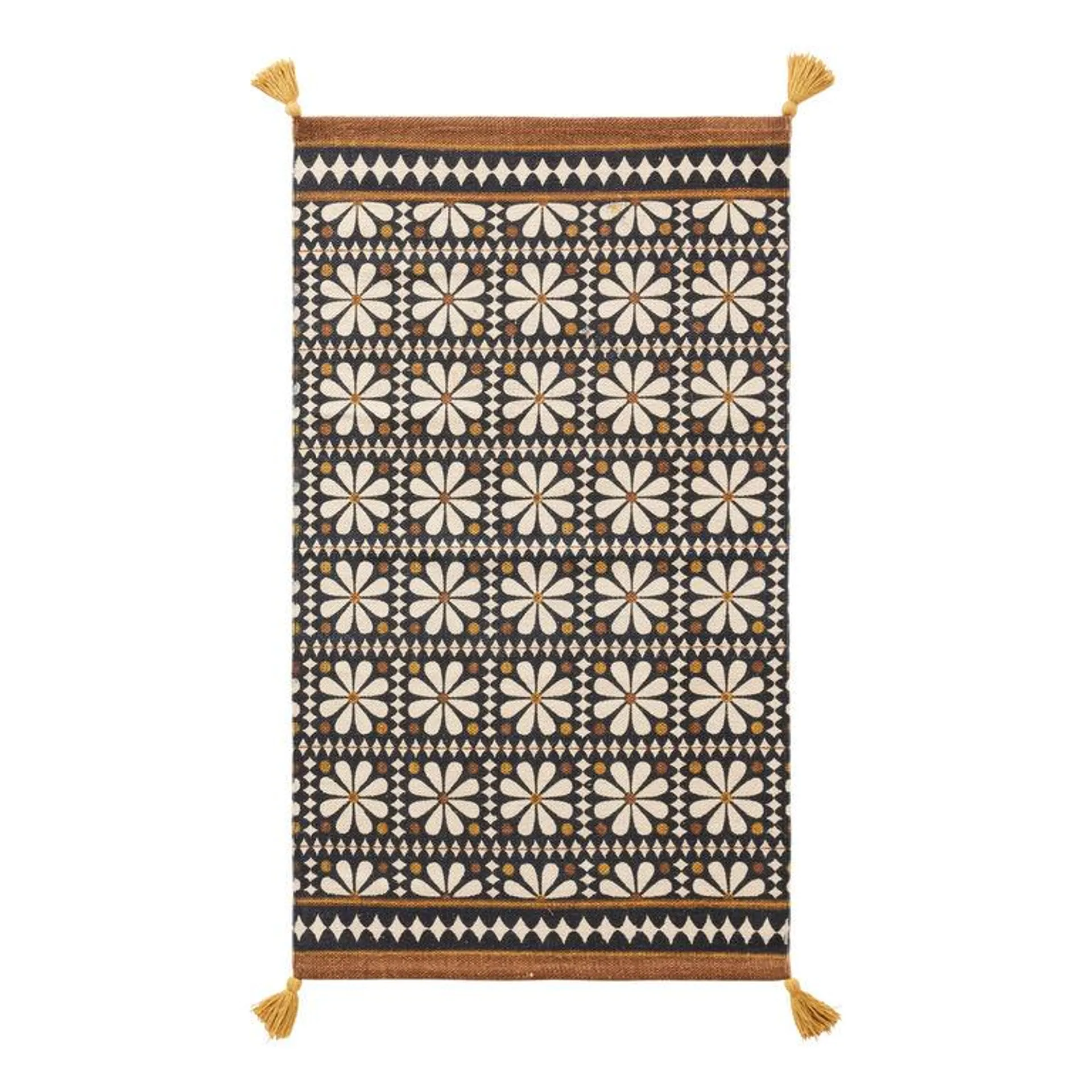 Frida Floral Tile Cotton Area Rug