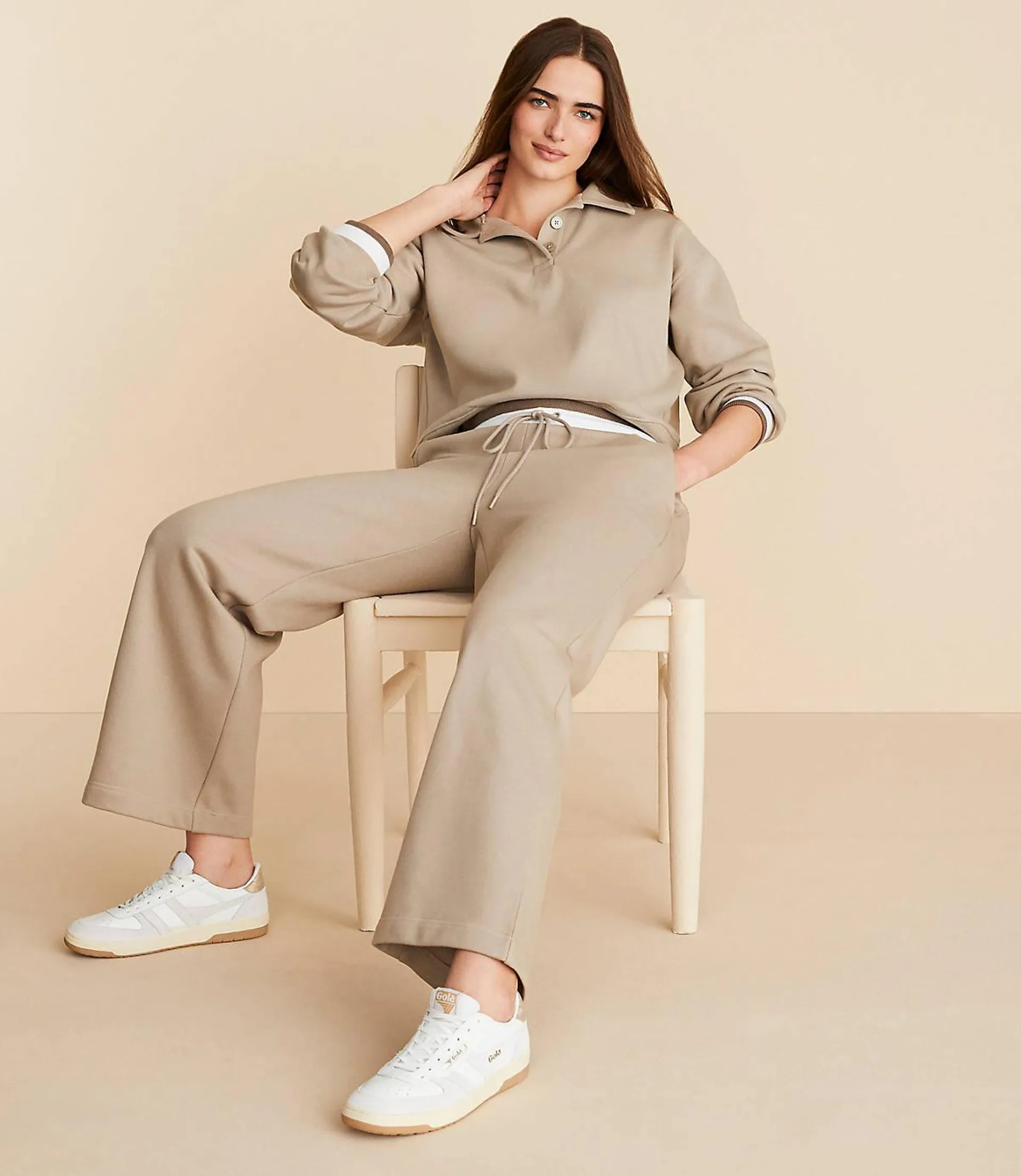 Lou & Grey Fleece Wide Leg Crop Pants