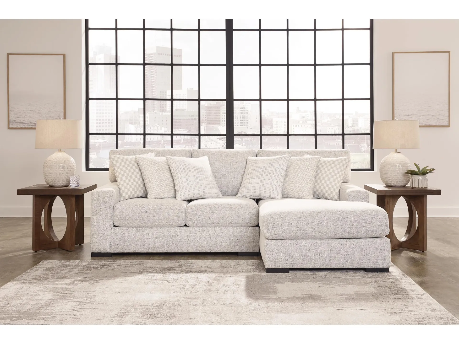 Larce 2-Piece Performance Fabric Sofa Chaise