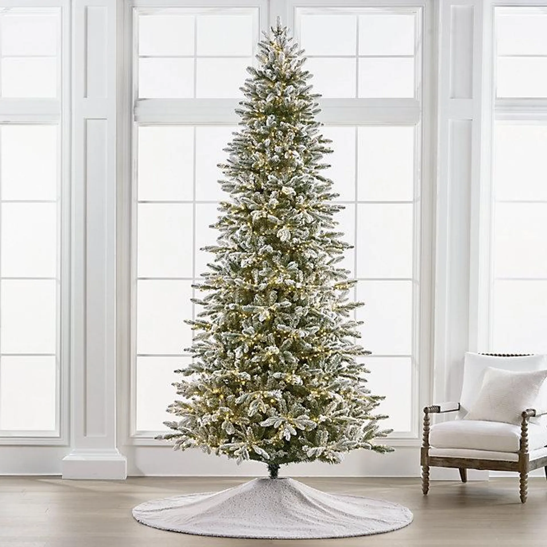 Freshly Fallen Snowcrest Slim Profile Quick-Light Tree