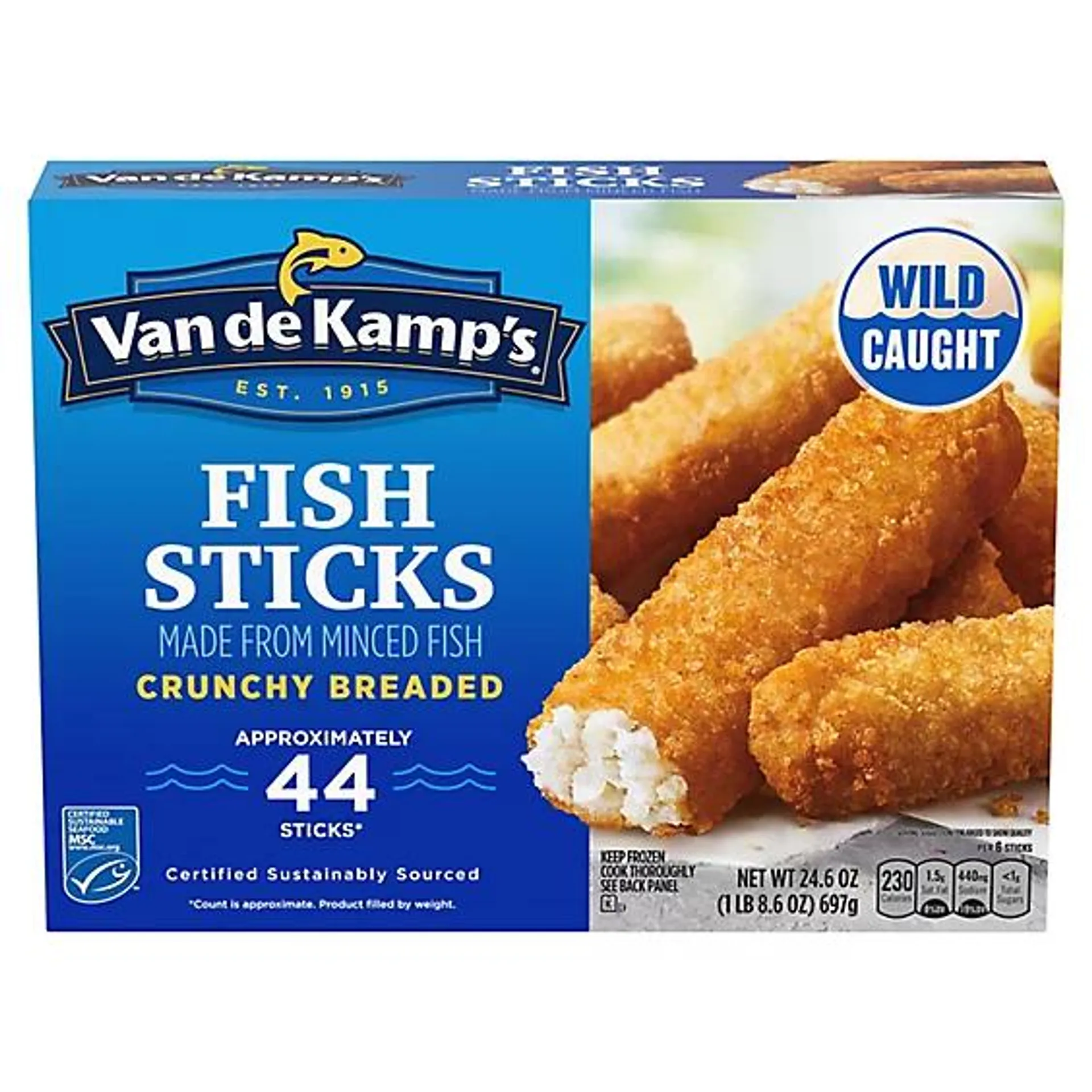 Van de Kamp's 100% Real Fish Frozen Fish Sticks -44-24.6 Oz