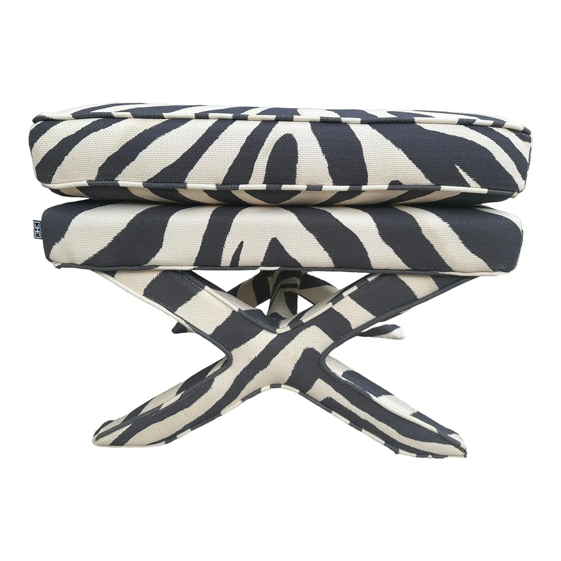 Vintage Showroom Sample Eichholtz X Bench Zebra Ottoman