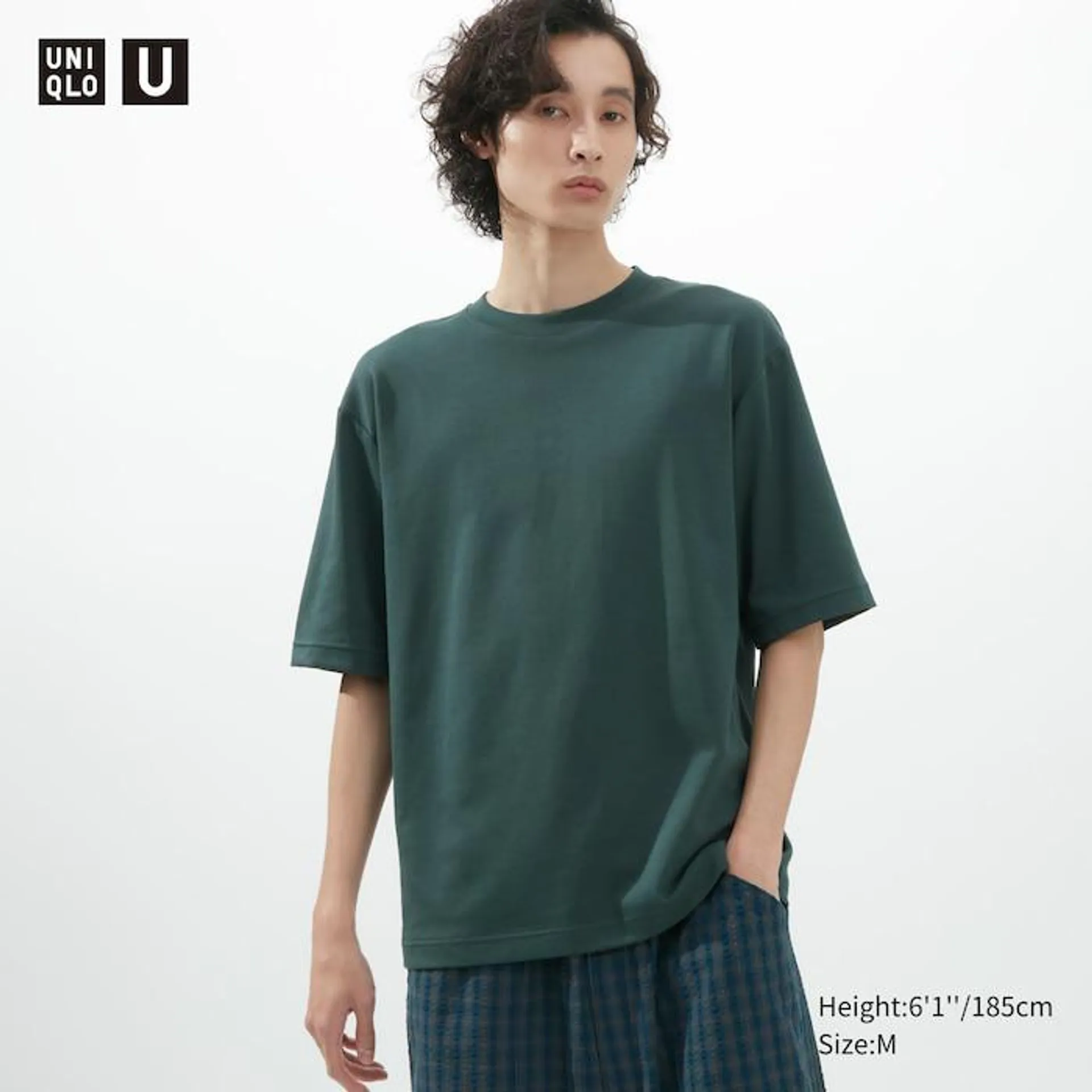 U AIRism Cotton Oversized Crew Neck Half-Sleeve T-Shirt