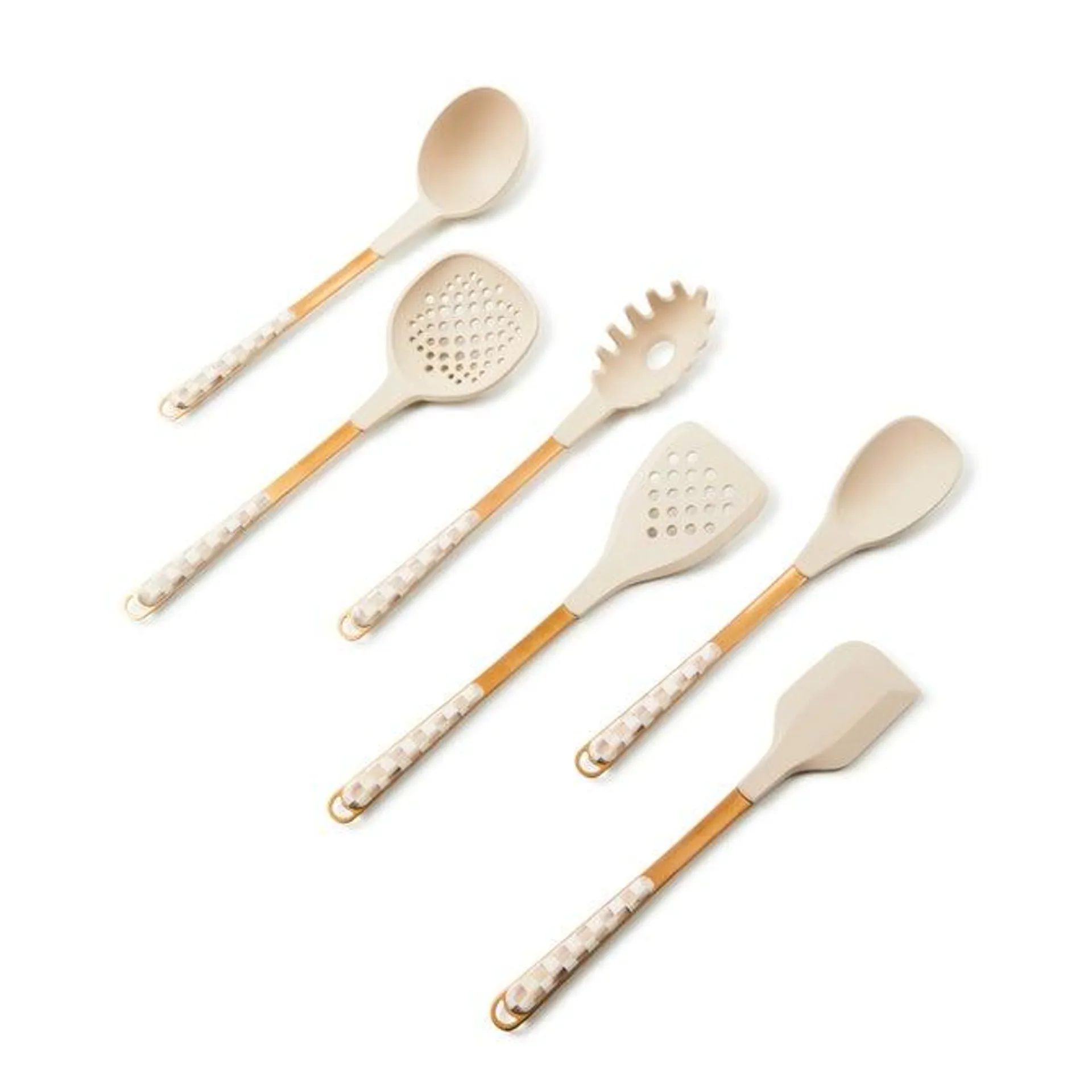Mocha Check Kitchen Utensils