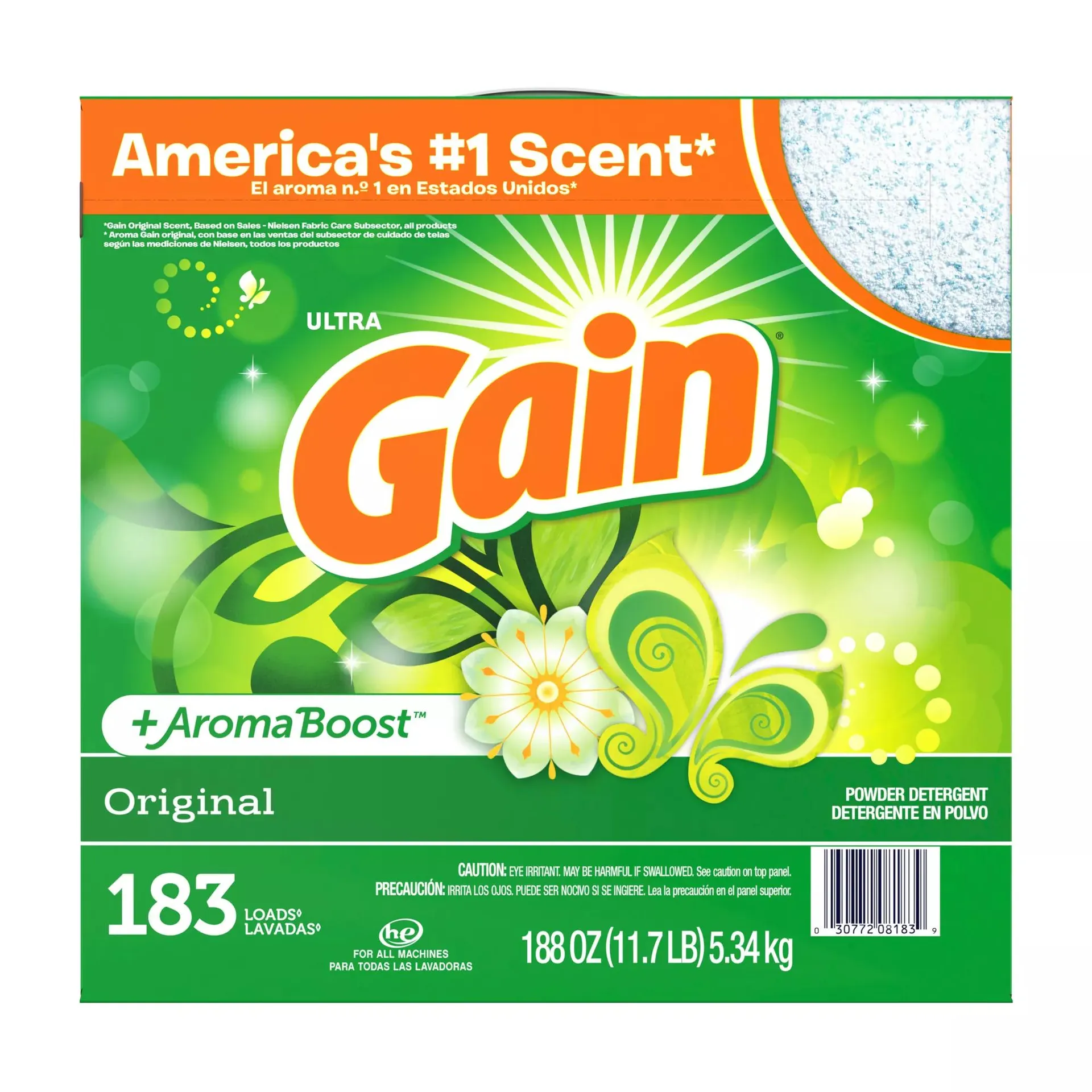 Gain Powder Laundry Detergent, 188 oz./183 Loads - Original Scent