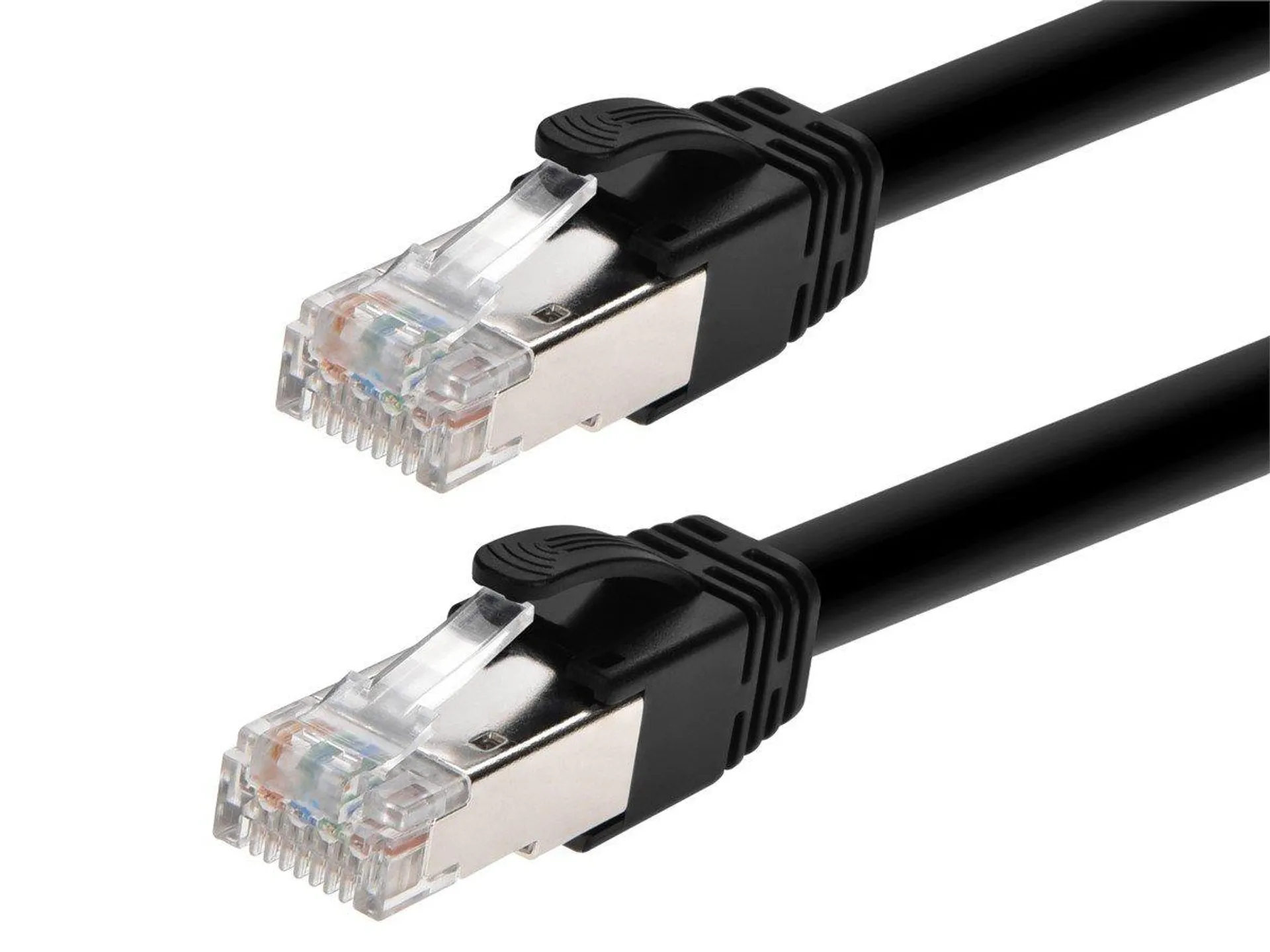 Monoprice Cat6A 2ft Black PoE Patch Cable, 100W, PoE ++ (IEEE 802.3af/at/bt), UTP, 22AWG, 500MHz, Pure Bare Copper, Shielded RJ45, Ethernet Cable