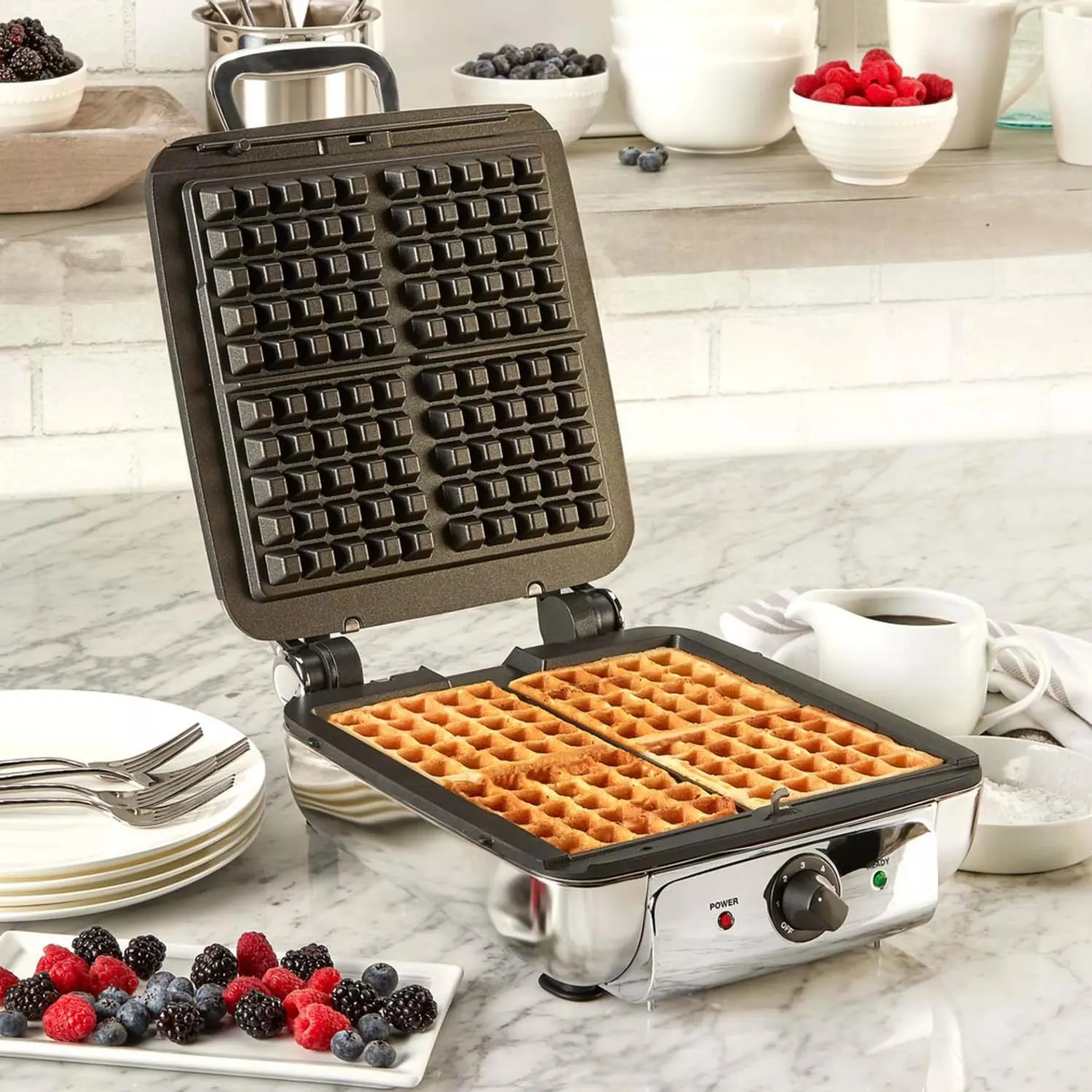 All-Clad 4-Square Belgian Waffle Maker with Removable Plates