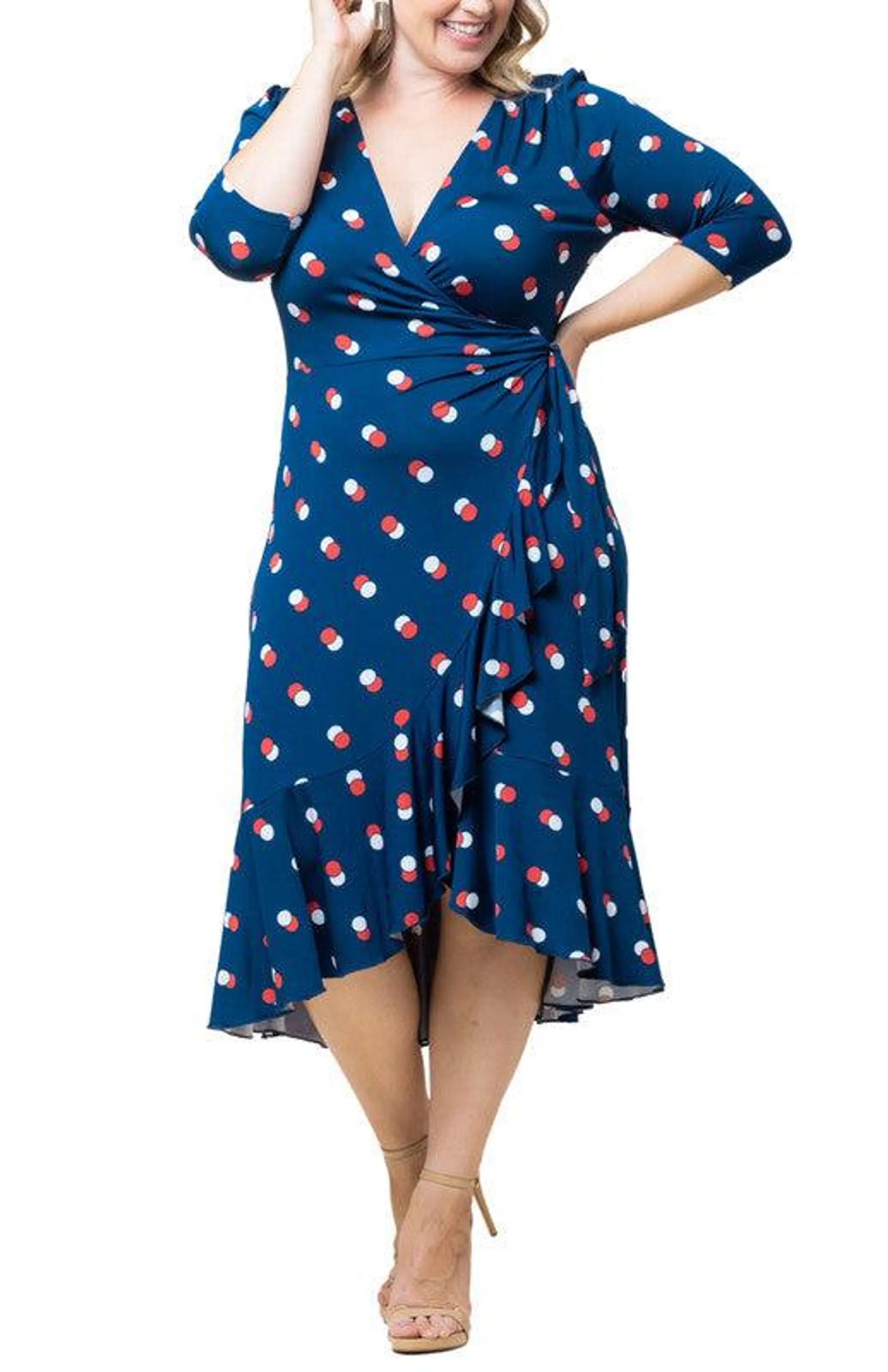 Flirty Flounce Wrap Dress - Plus