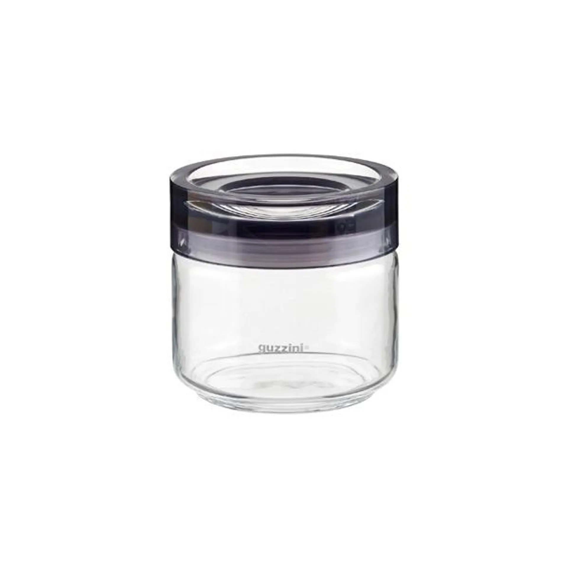 guzzini 17 oz. Grigio Glass Canister Grey Acrylic Lid