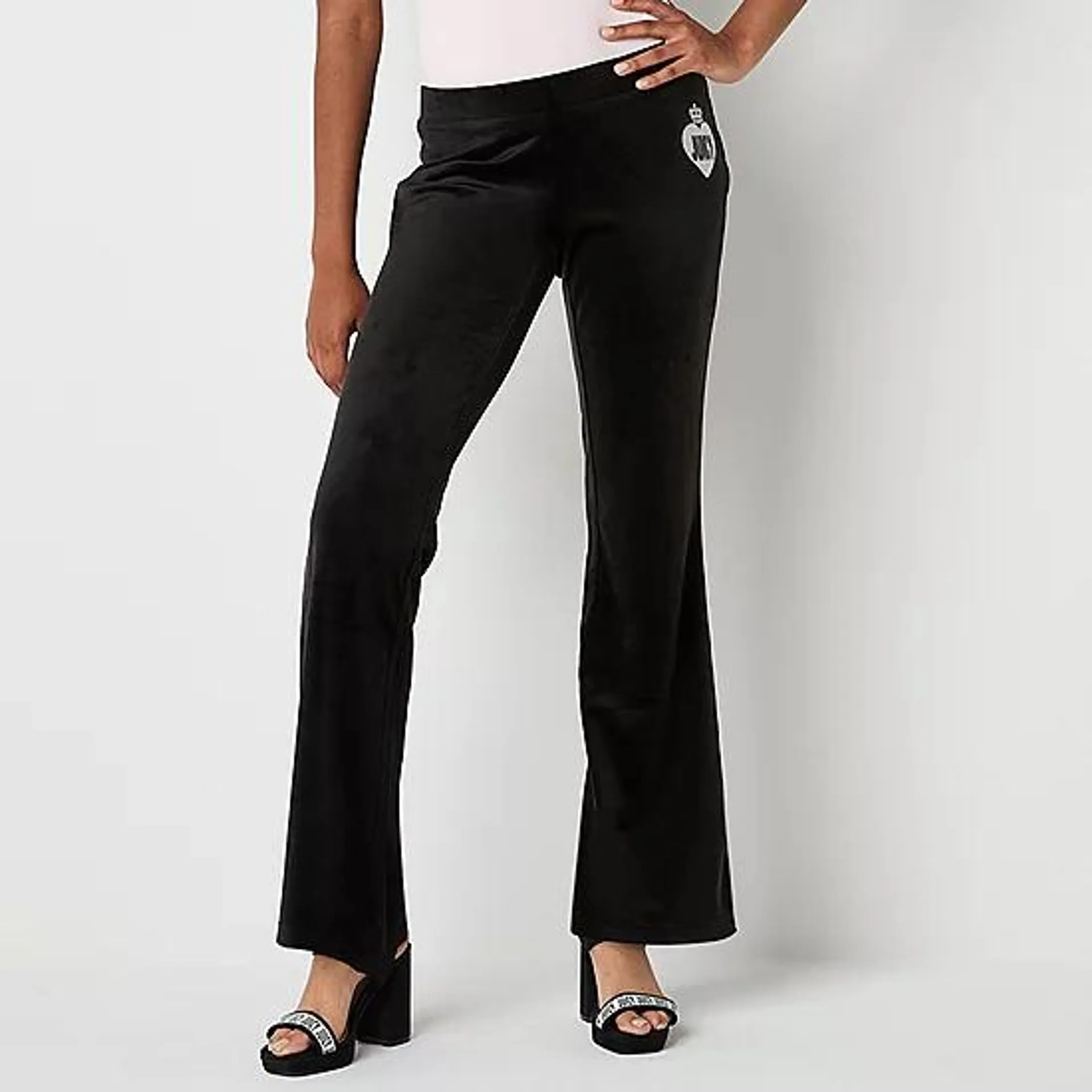 new! Juicy By Juicy Couture Womens Mid Rise Flare Track Pant-Juniors